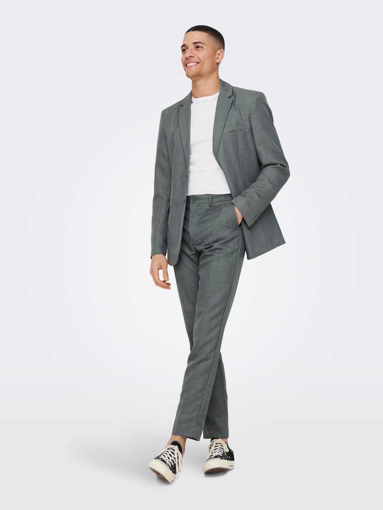 ONLY & SONS Slim fit Pantalon -Medium Grey Melange - 22026243