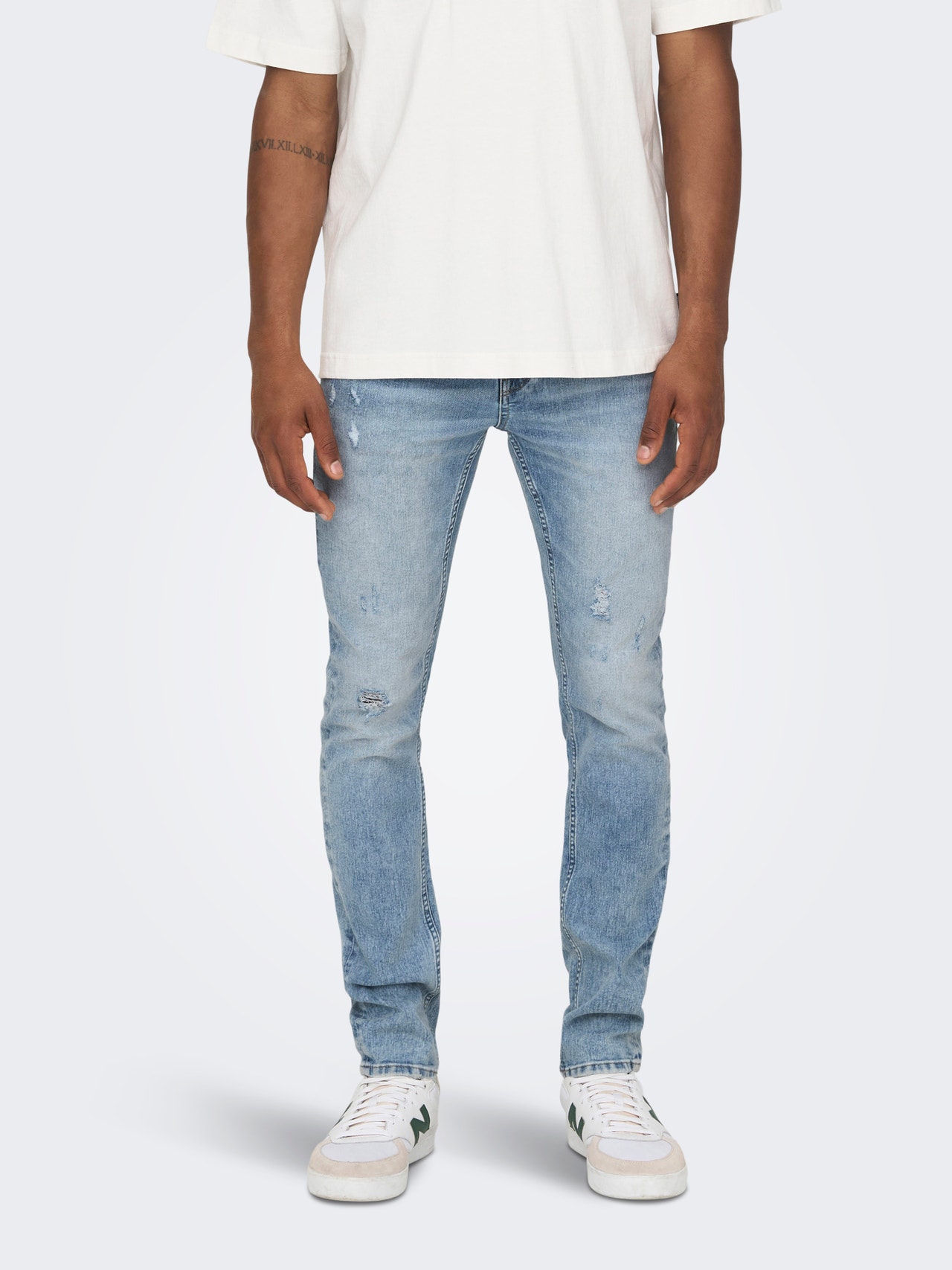 ONLY & SONS Jeans Slim Fit Taille basse -Light Blue Denim - 22026246