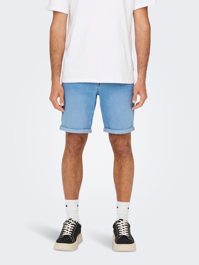 ONLY & SONS onsply light blue 6249 denim shorts - 22026249
