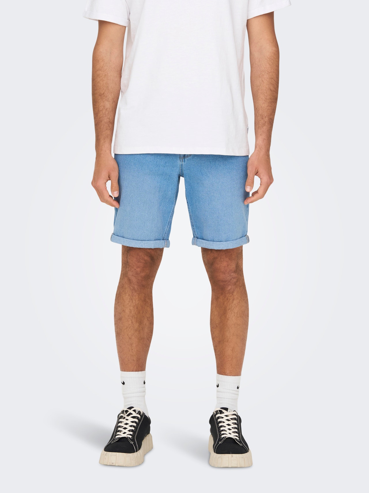 ONLY & SONS Regular Fit Regular rise Shorts -Light Blue Denim - 22026249