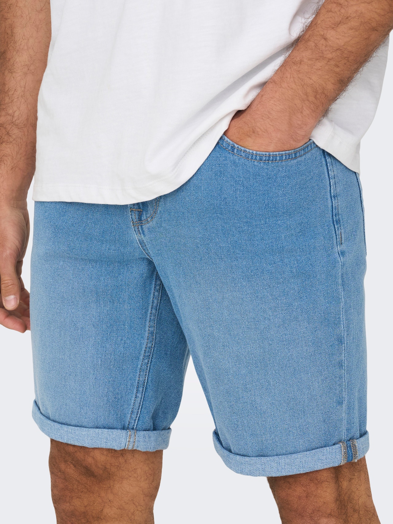 ONLY & SONS Normal geschnitten Shorts -Light Blue Denim - 22026249