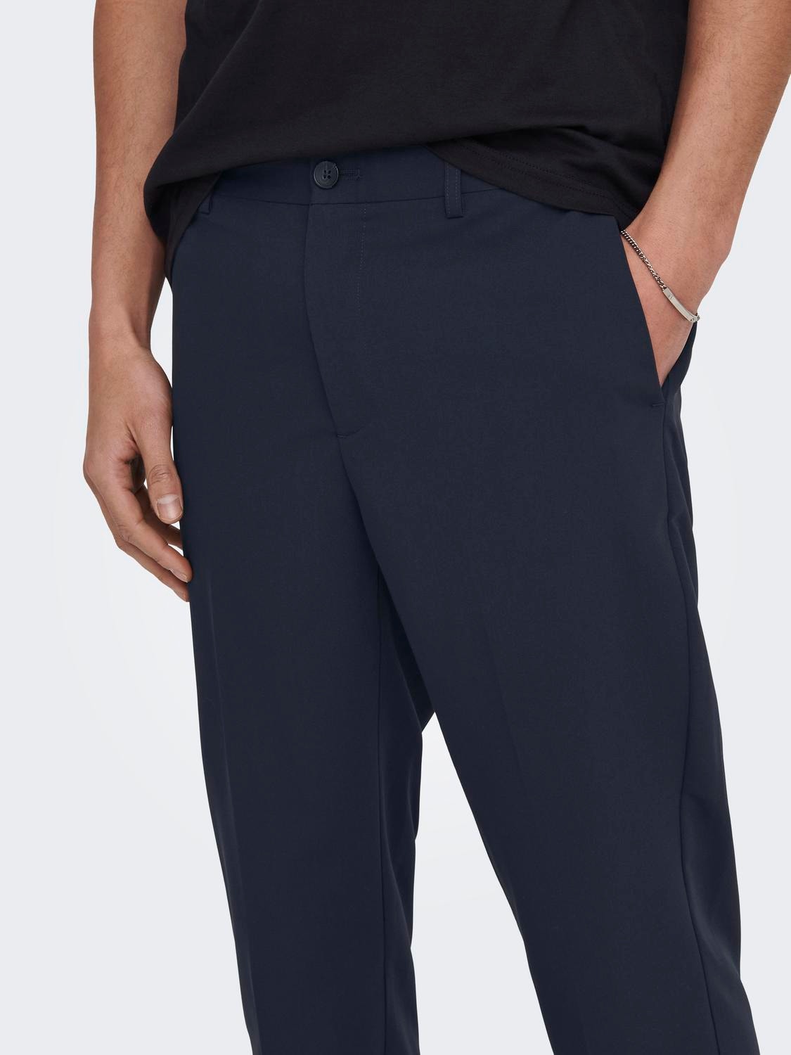 ONLY & SONS Slim Fit Tailored Trousers -Dark Navy - 22026271