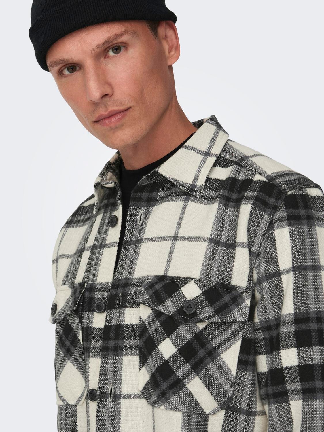 ONLY & SONS Checked shirt -Cloud Dancer - 22026313