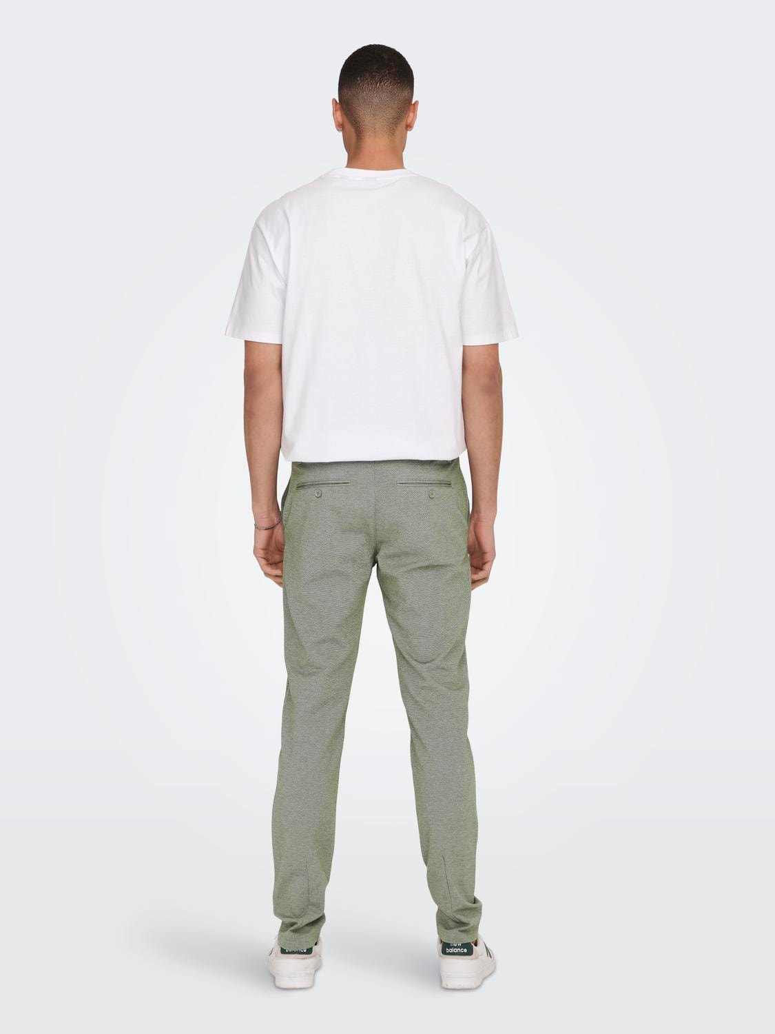 ONLY & SONS Pantalons Slim Tapered Fit Taille moyenne -Olive Night - 22026326