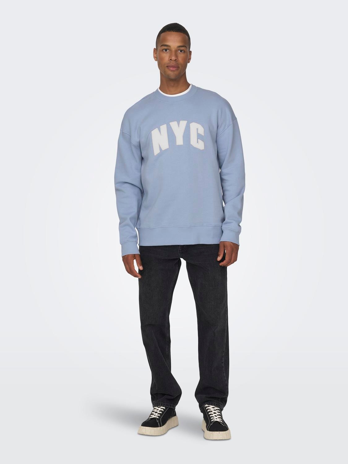ONLY & SONS Normal passform Hoodie Sweatshirt -Eventide - 22026376