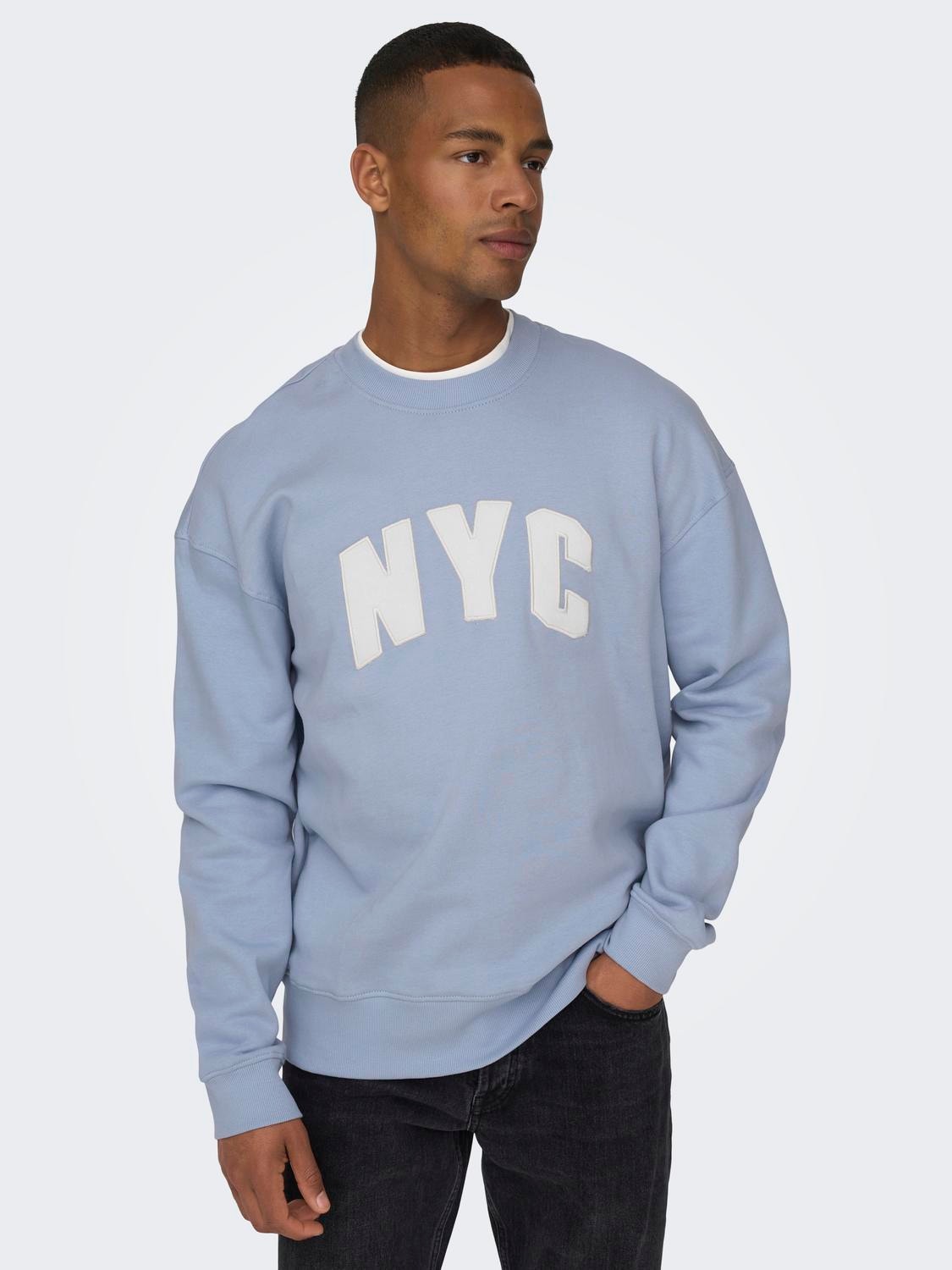 ONLY & SONS O-neck sweatshirt -Eventide - 22026376