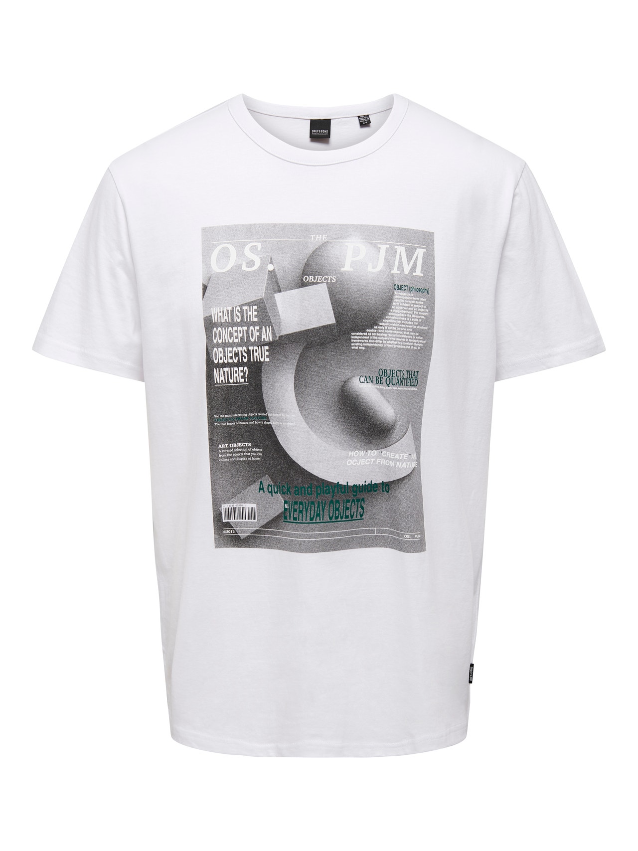 ONLY & SONS Regular Fit Round Neck T-Shirt -Bright White - 22026378