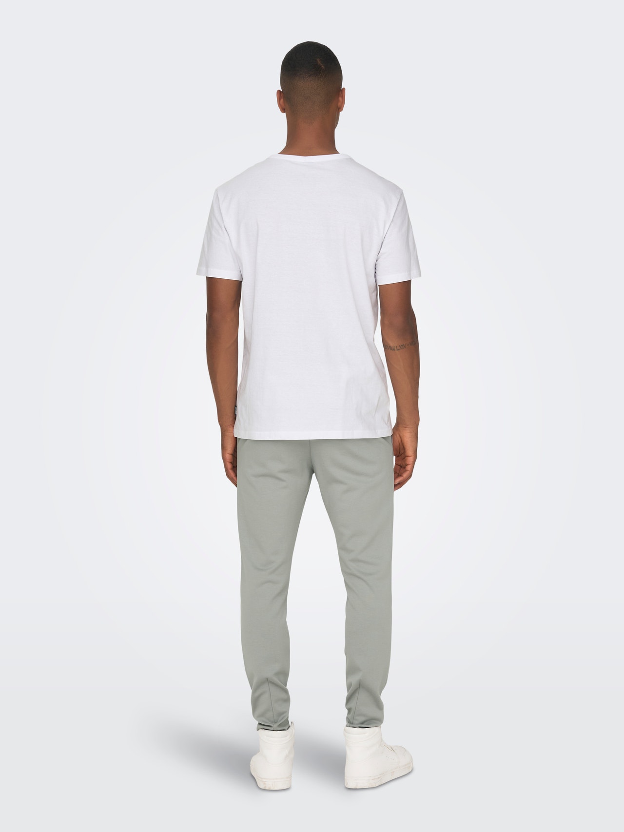 ONLY & SONS O-neck t-shirt with print -Bright White - 22026378