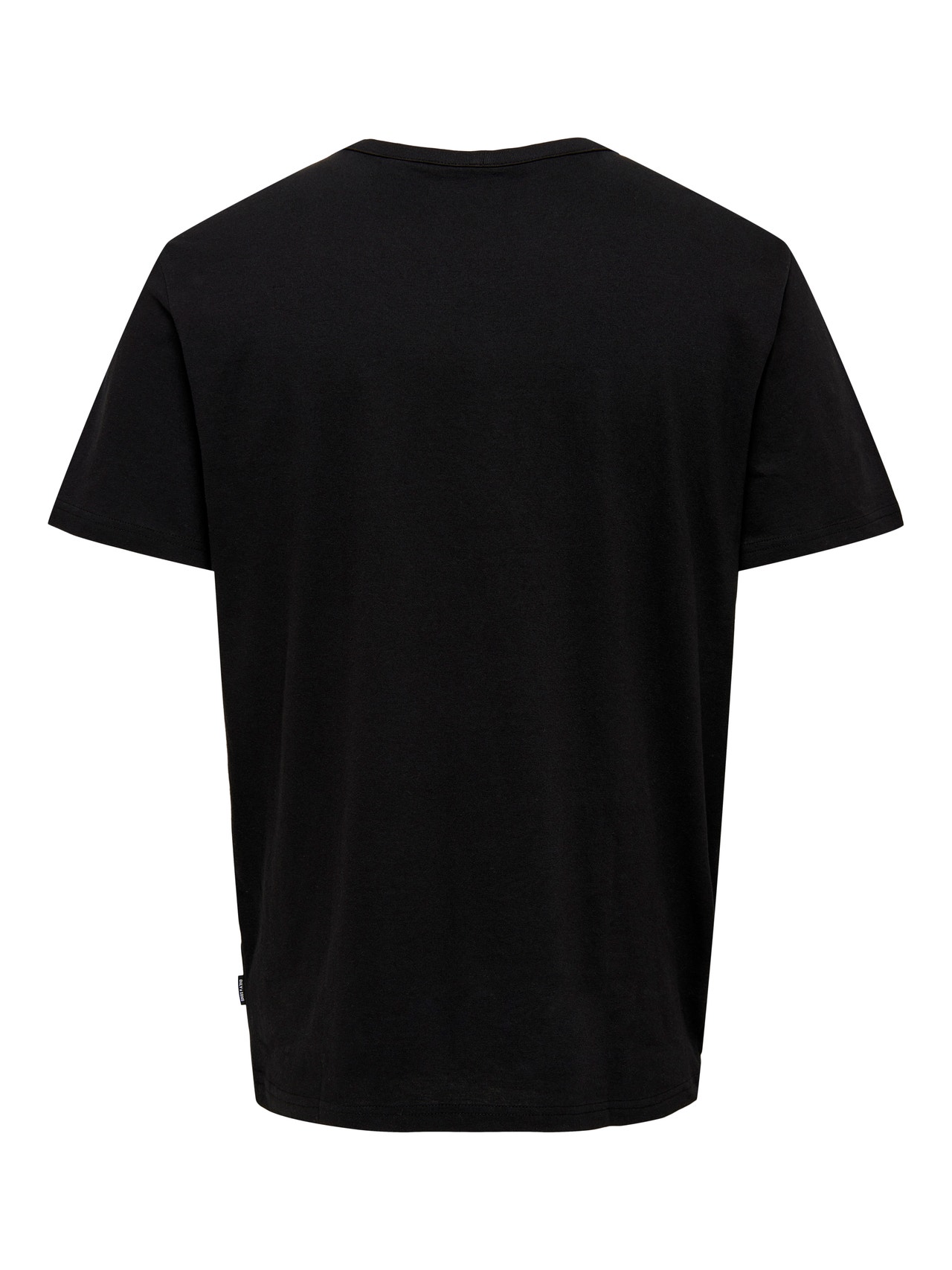 ONLY & SONS Regular Fit Round Neck T-Shirt -Black - 22026378