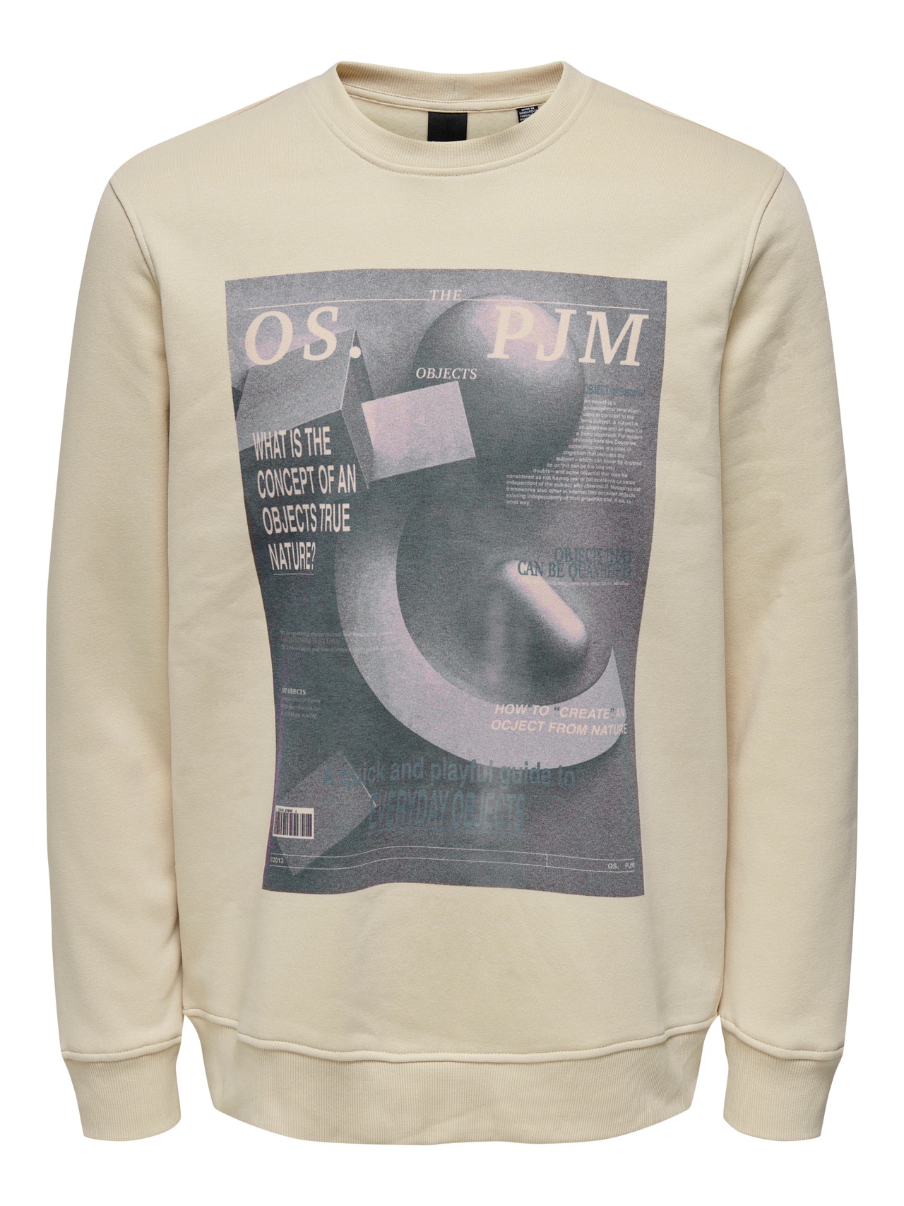 ONLY & SONS O-neck sweatshirt with print -Smoke Gray - 22026379