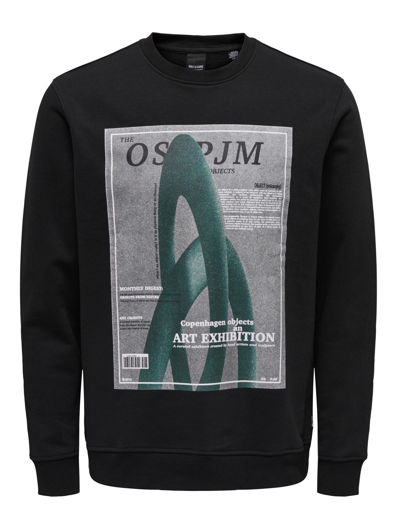 ONLY & SONS O-neck sweatshirt with print -Black - 22026379