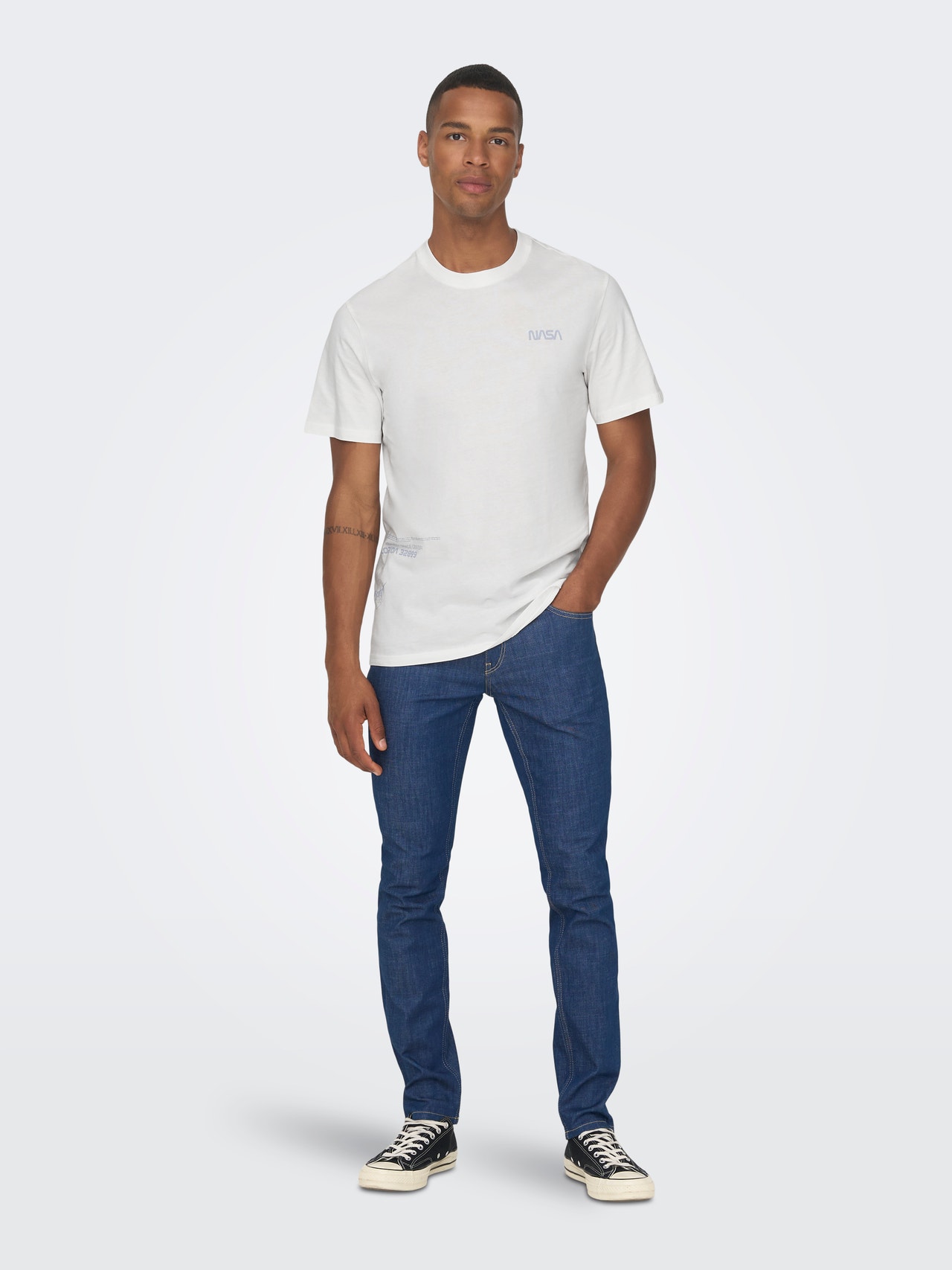 ONLY & SONS T-shirts Regular Fit Col rond -Cloud Dancer - 22026420