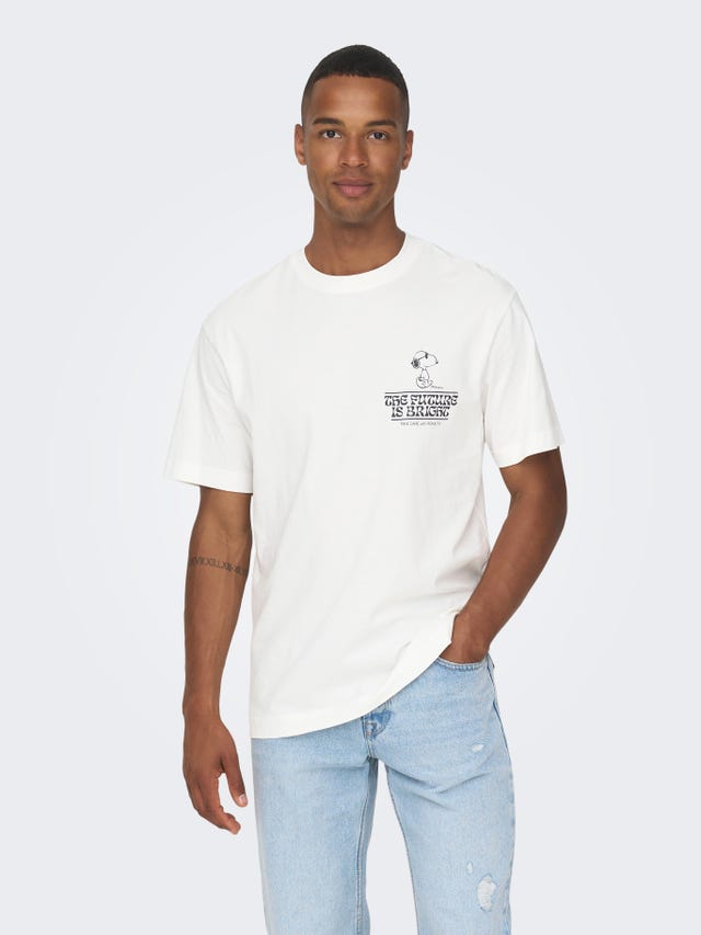 ONLY & SONS O-hals t-shirt med print - 22026423