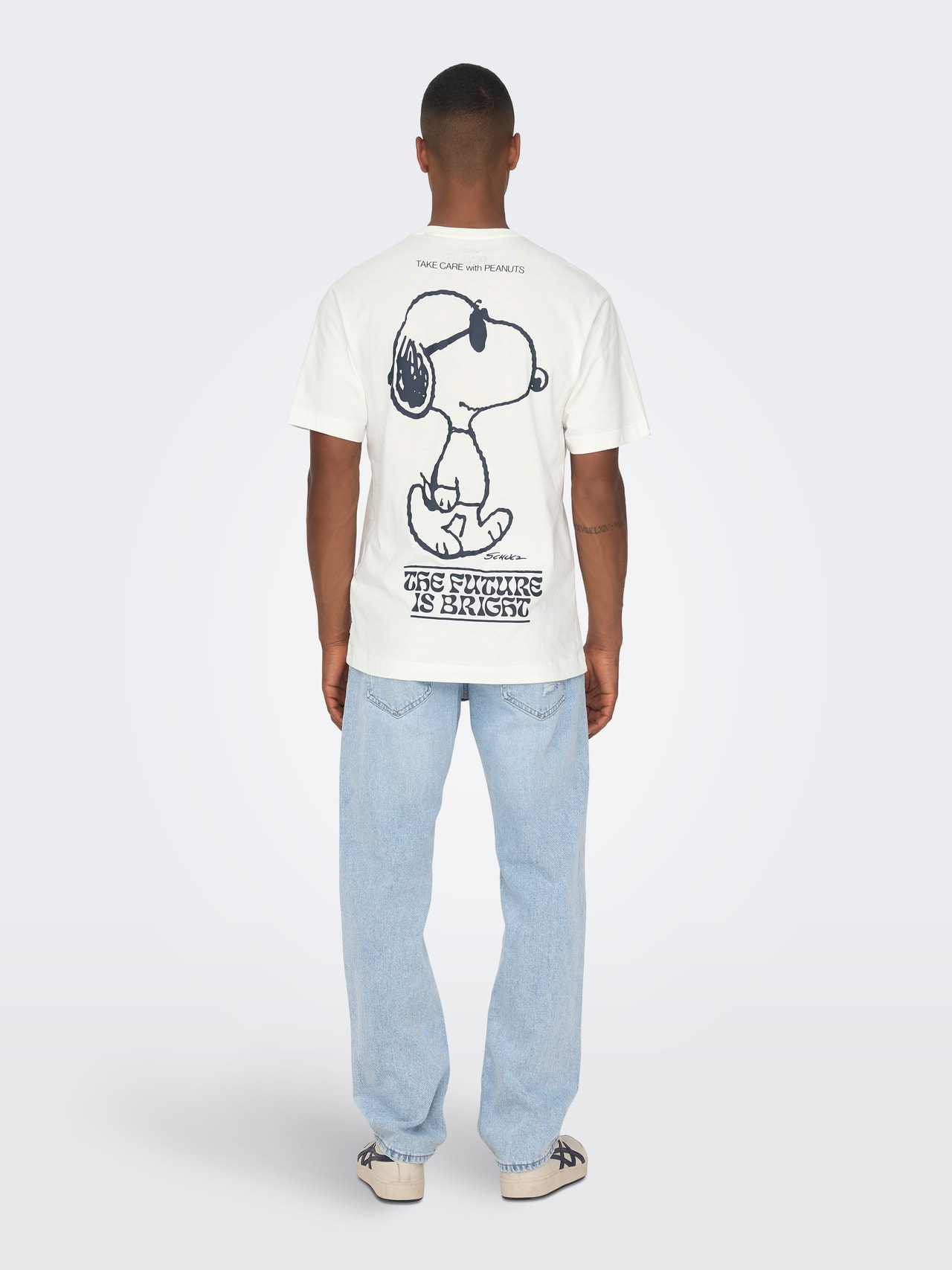 ONLY & SONS O-hals t-shirt med print -Cloud Dancer - 22026423