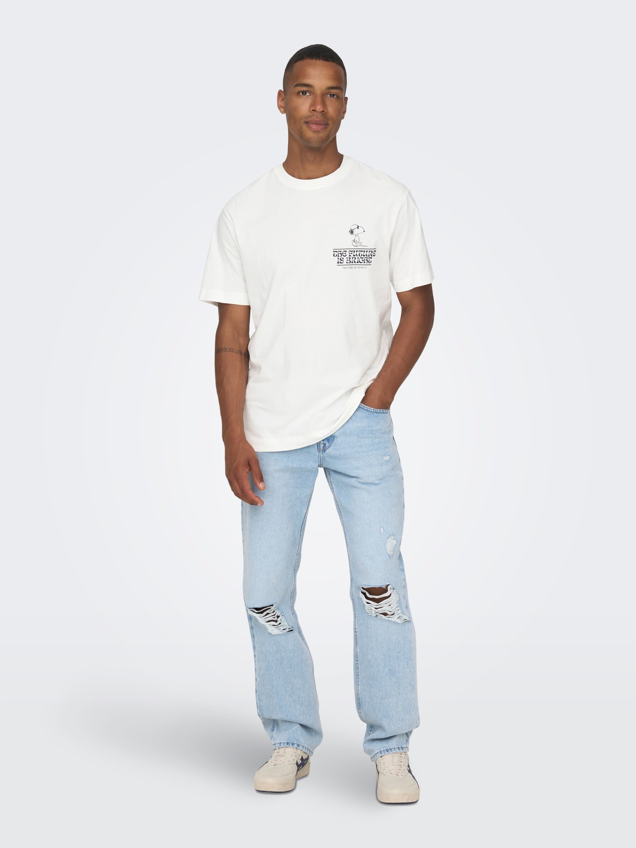 ONLY & SONS T-shirts Regular Fit Col rond -Cloud Dancer - 22026423