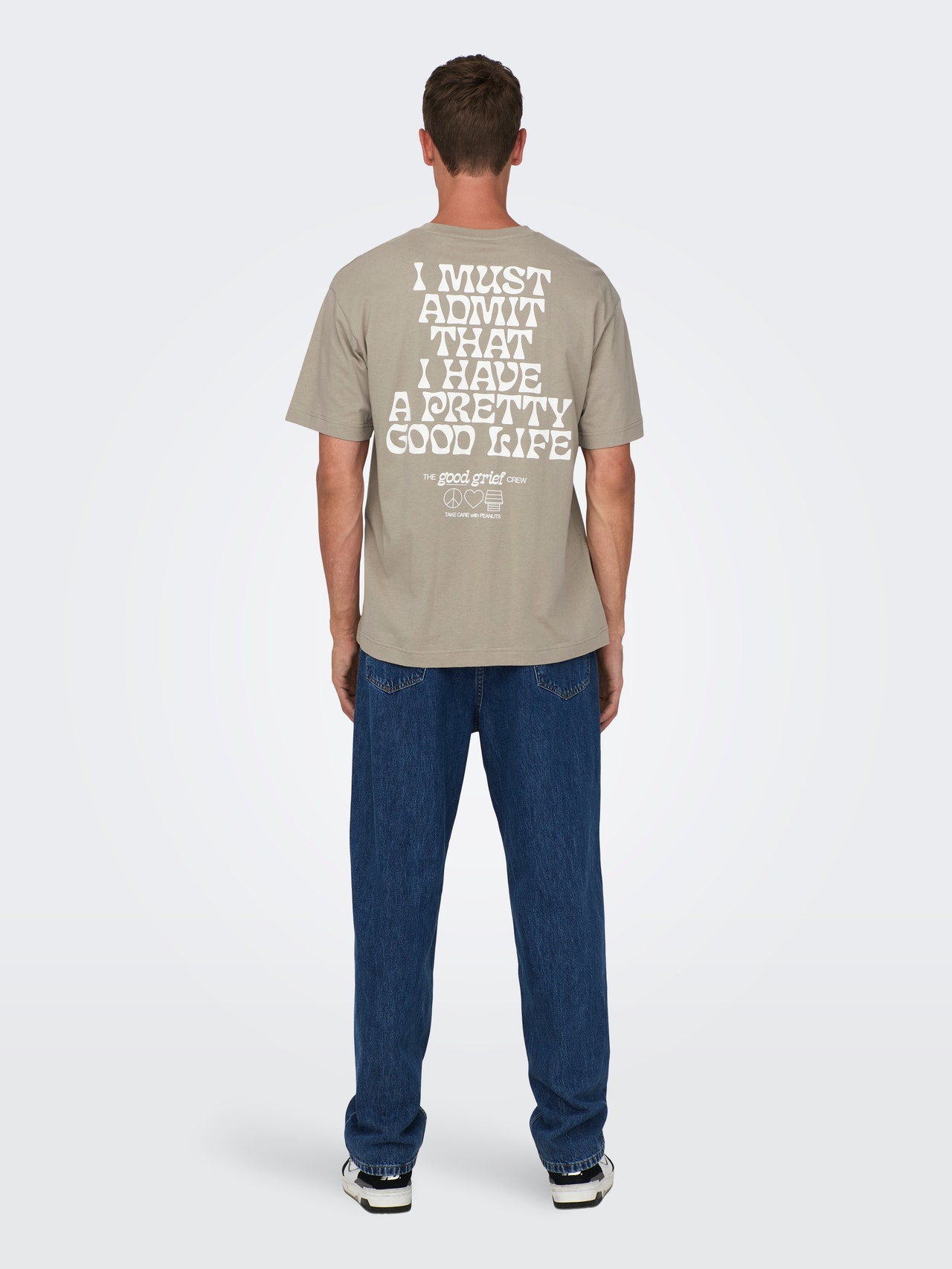 ONLY & SONS Normal passform O-ringning T-shirt -Vintage Khaki - 22026423