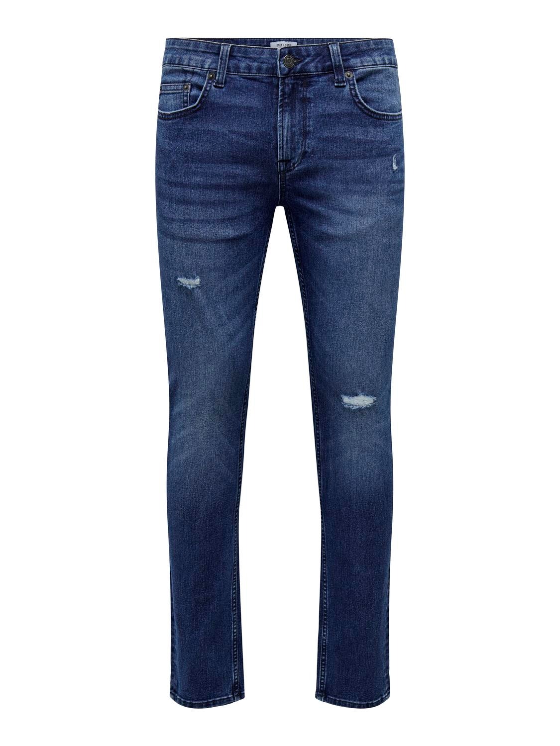 ONLY & SONS Jeans Slim Fit Vita media -Dark Blue Denim - 22026456