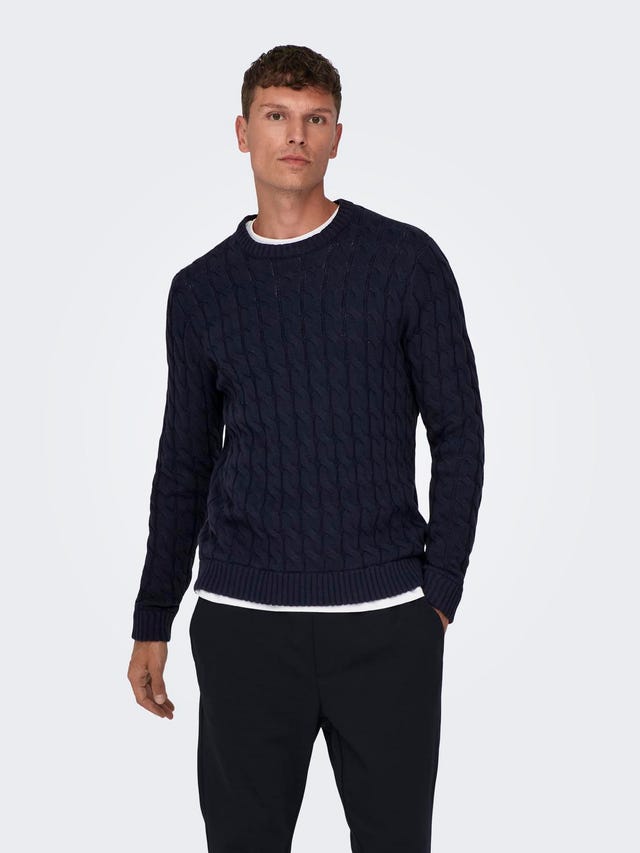 ONLY & SONS Regular Fit Crew neck Pullover - 22026504