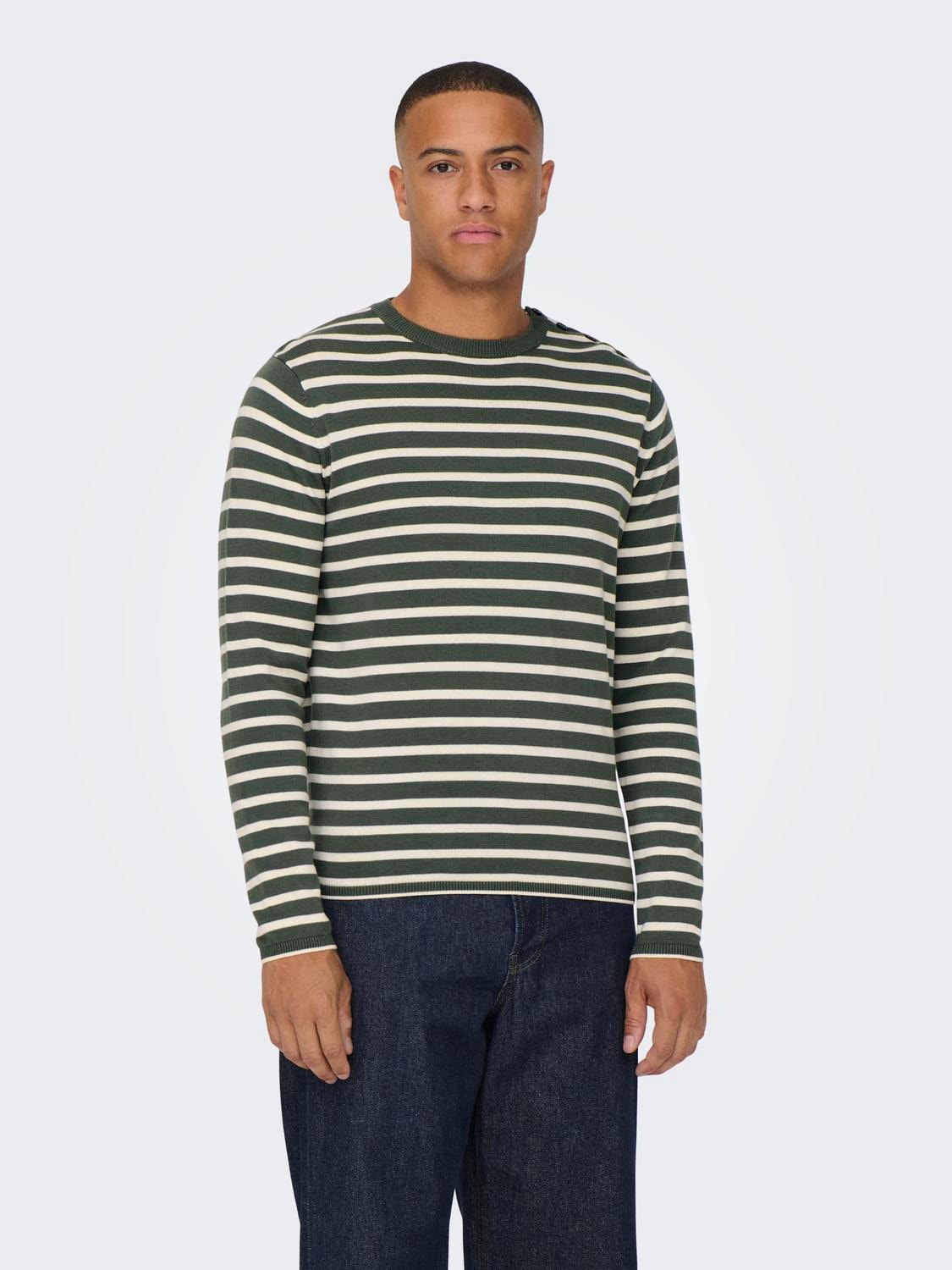 ONLY & SONS Crew neck Pullover -Castor Gray - 22026523