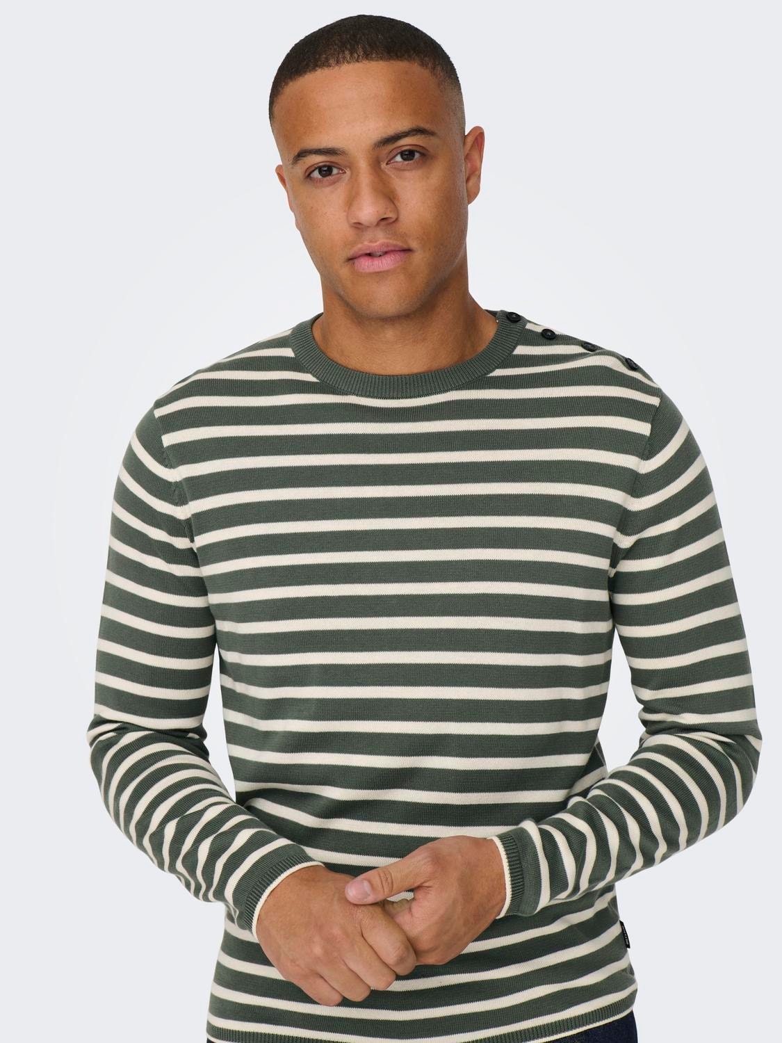 ONLY & SONS Ronde hals Pullover -Castor Gray - 22026523