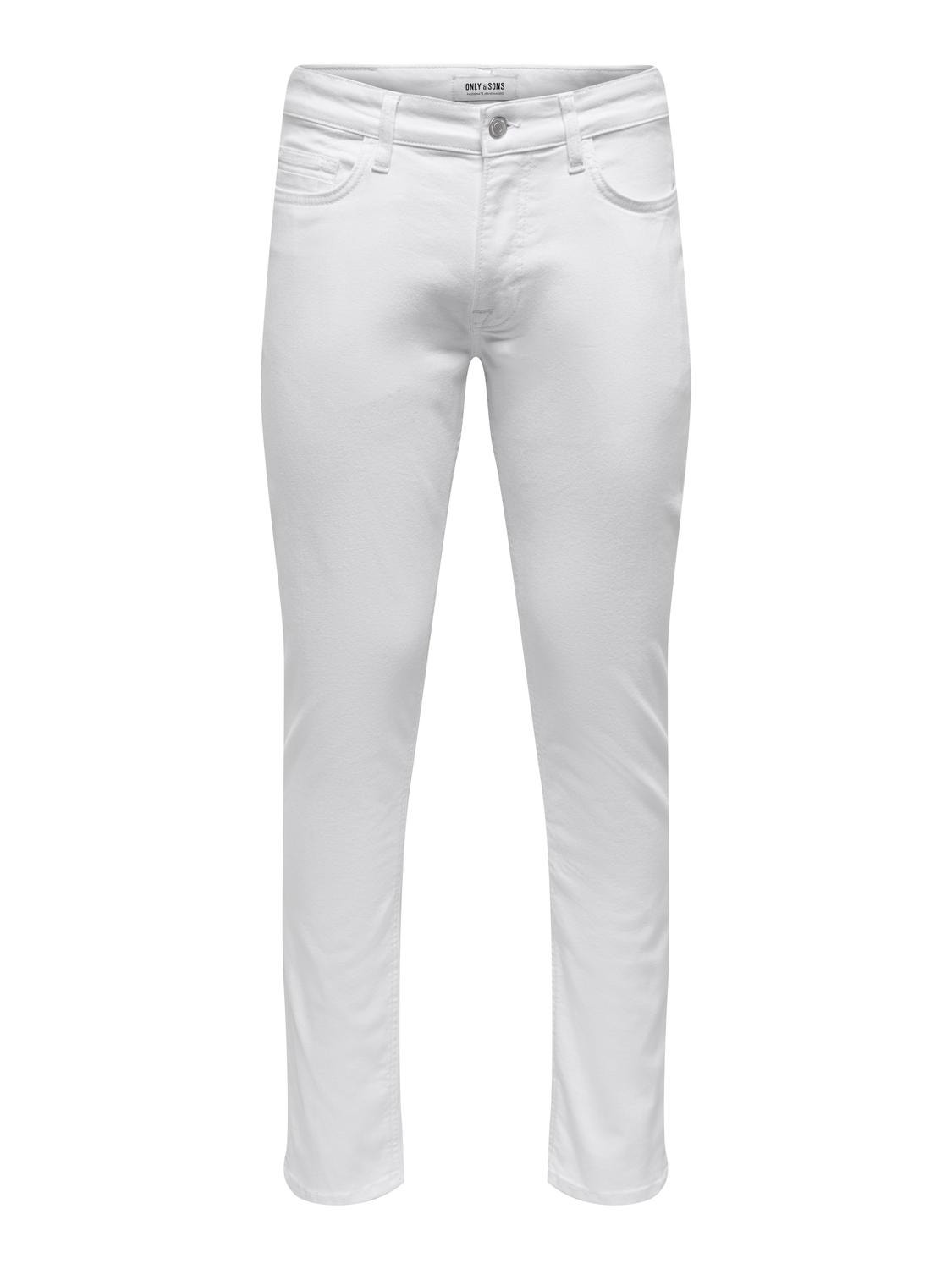 ONLY & SONS Slim Fit Niedrige Taille Jeans -White Denim - 22026529