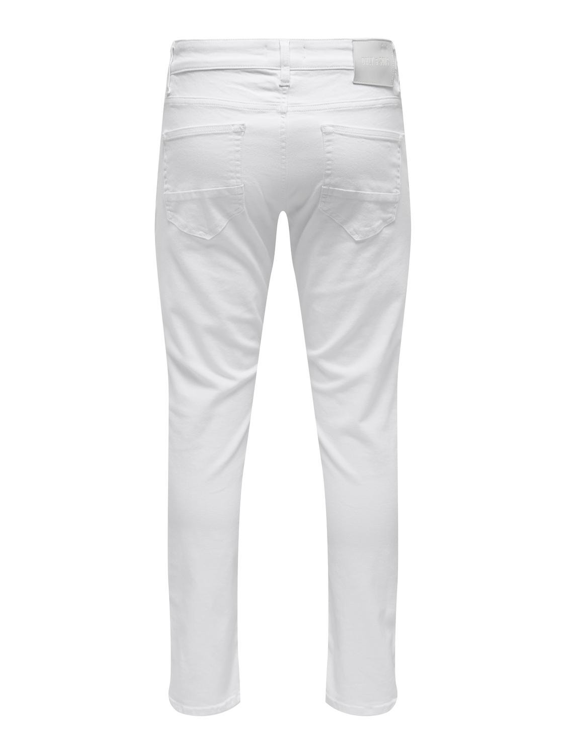 ONLY & SONS Jeans Slim Fit Taille basse -White Denim - 22026529