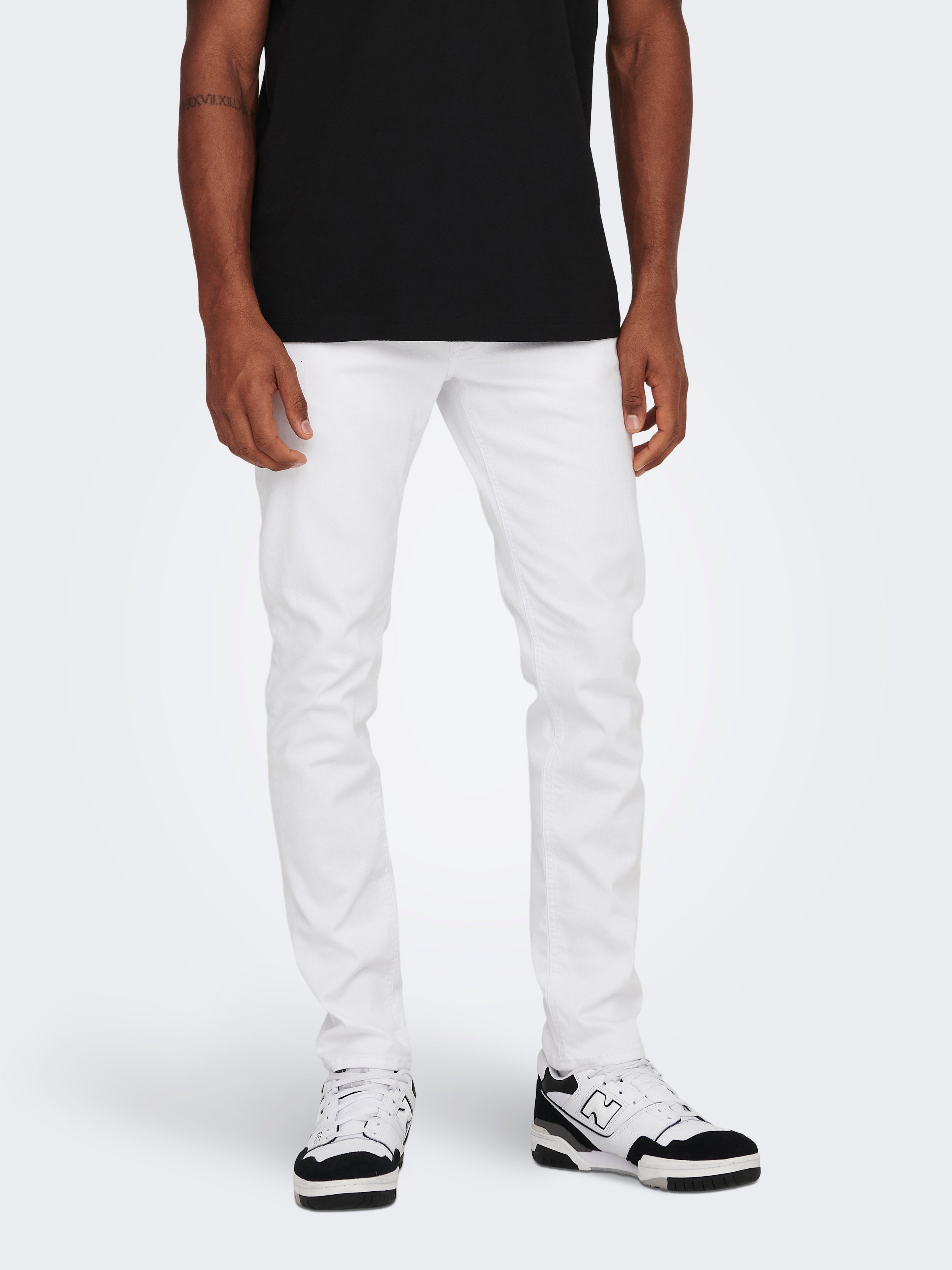 ONSLOOM Mid rise Slim Fit Jeans | White | ONLY & SONS®