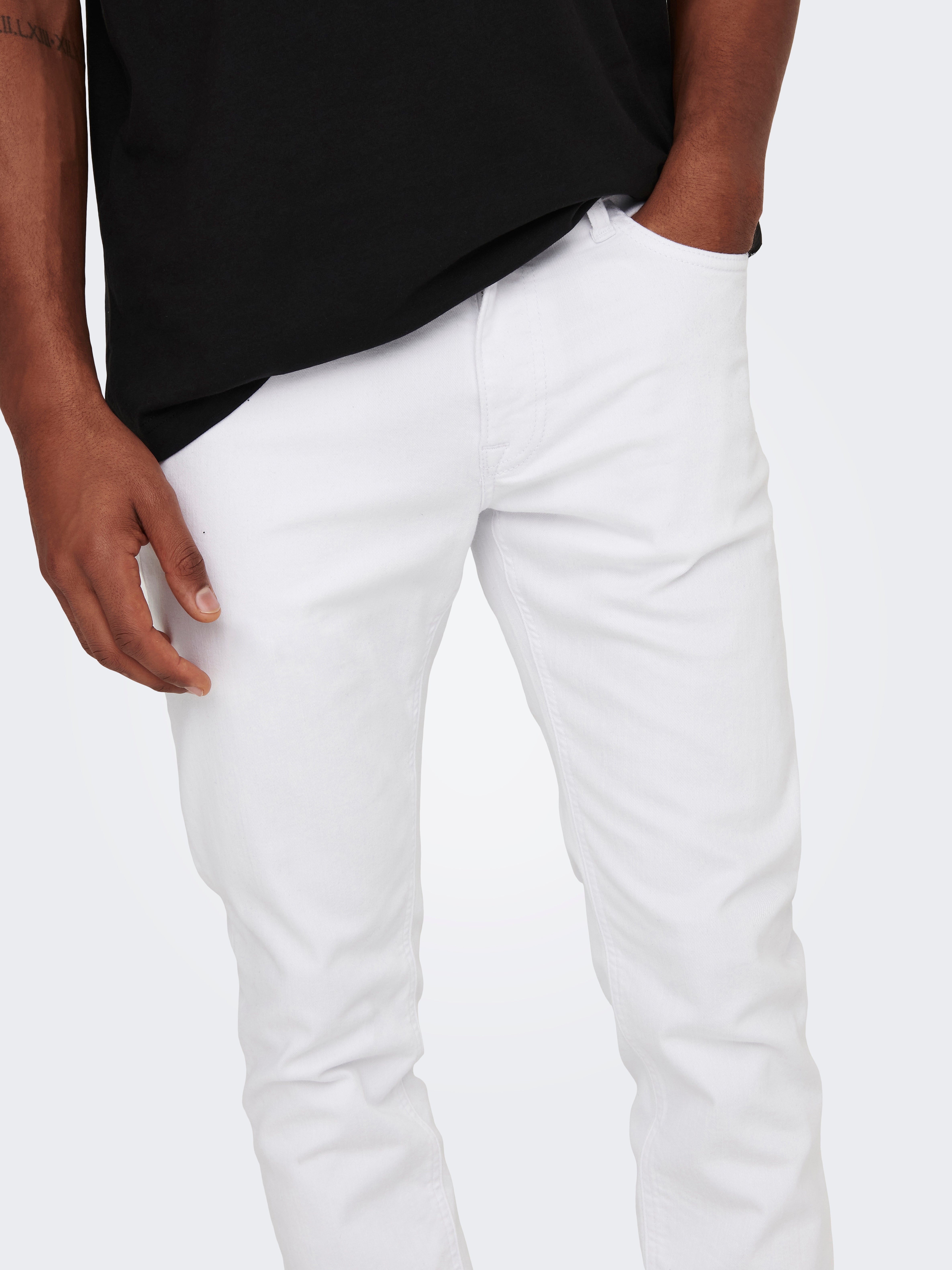 ONSLOOM Mid rise Slim Fit Jeans | White | ONLY & SONS®