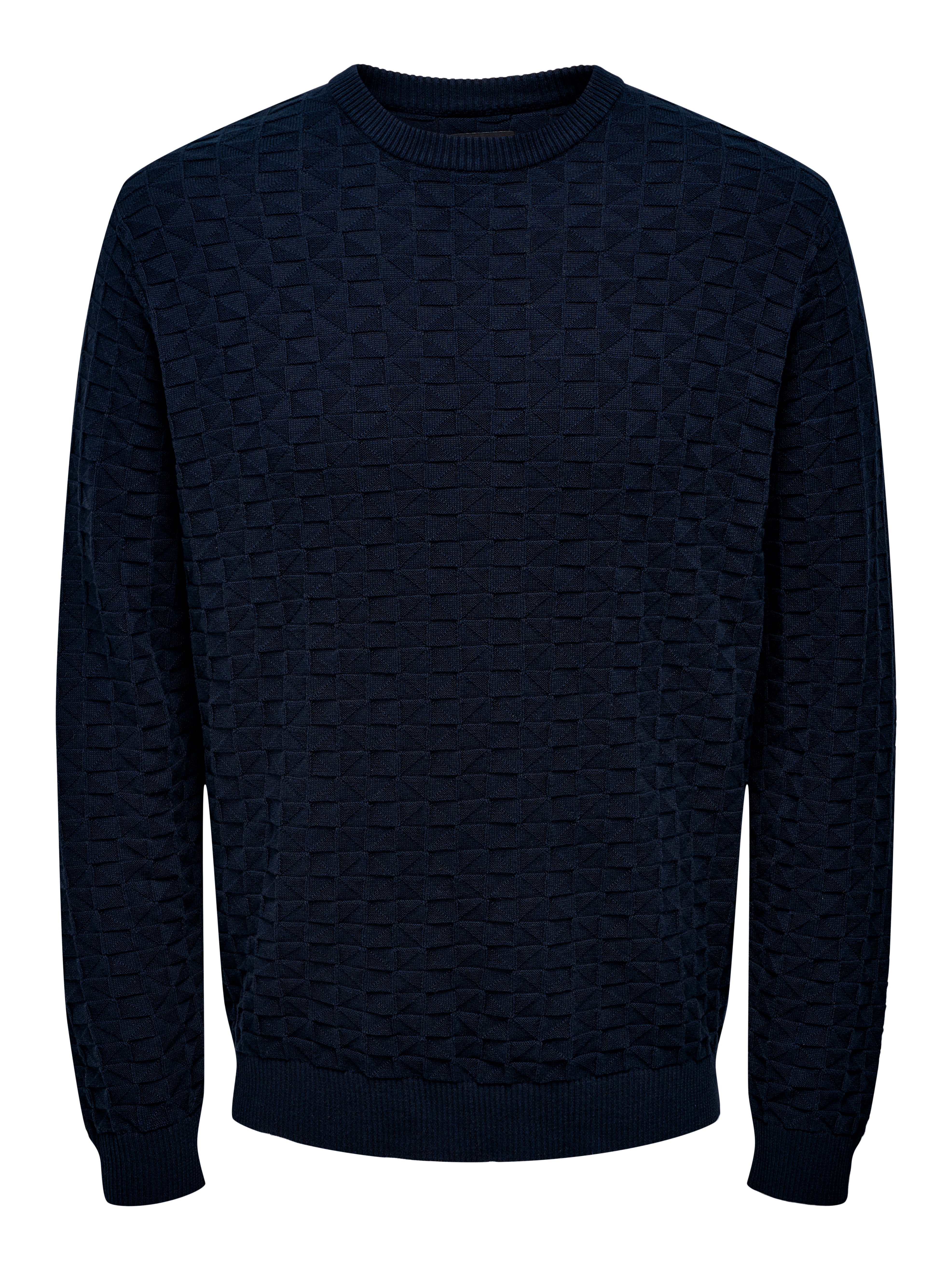 Crew Neck Wollpullover Dunkelblau Onswyler Pullover Only