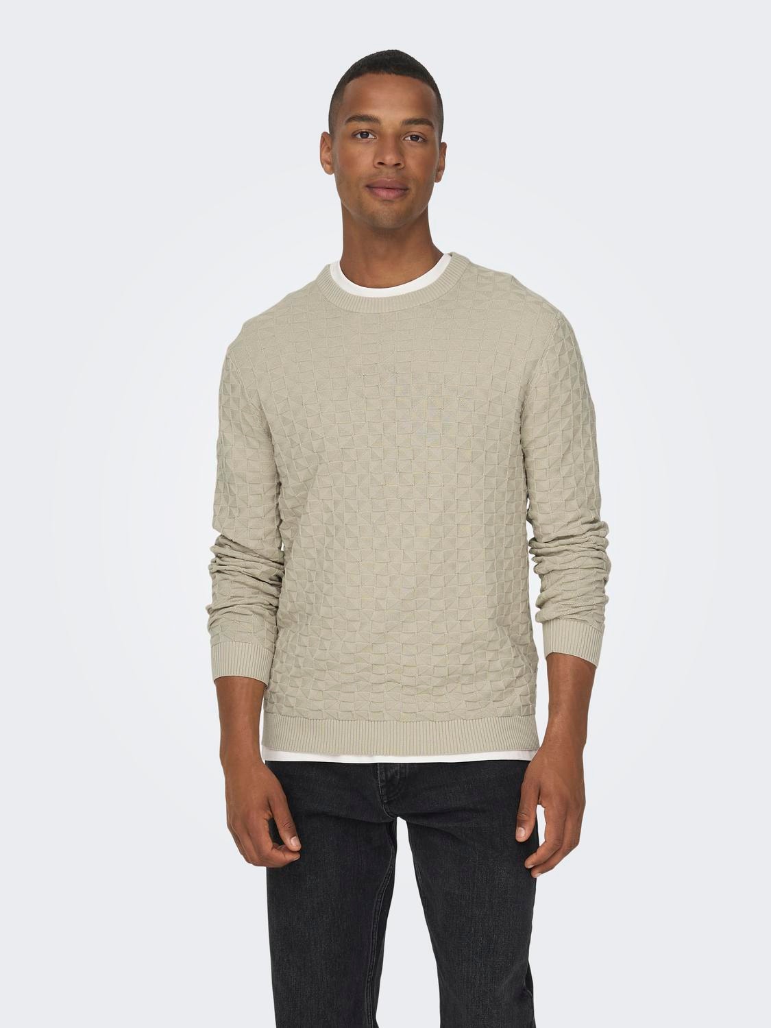 ONLY & SONS Crew neck Genser -Silver Lining - 22026559