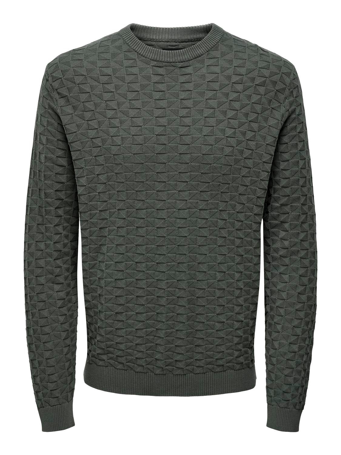 ONLY & SONS Crew neck Pullover -Castor Gray - 22026559