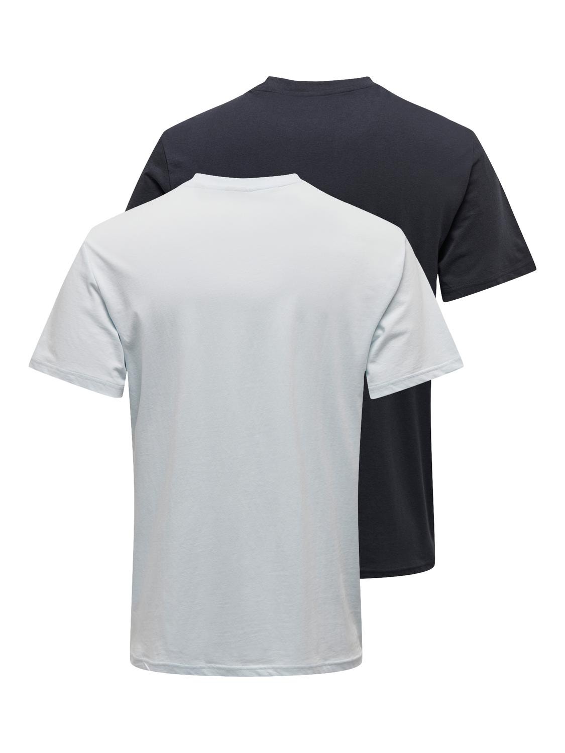 ONLY & SONS Regular Fit O-Neck T-Shirt -Dark Navy - 22026560