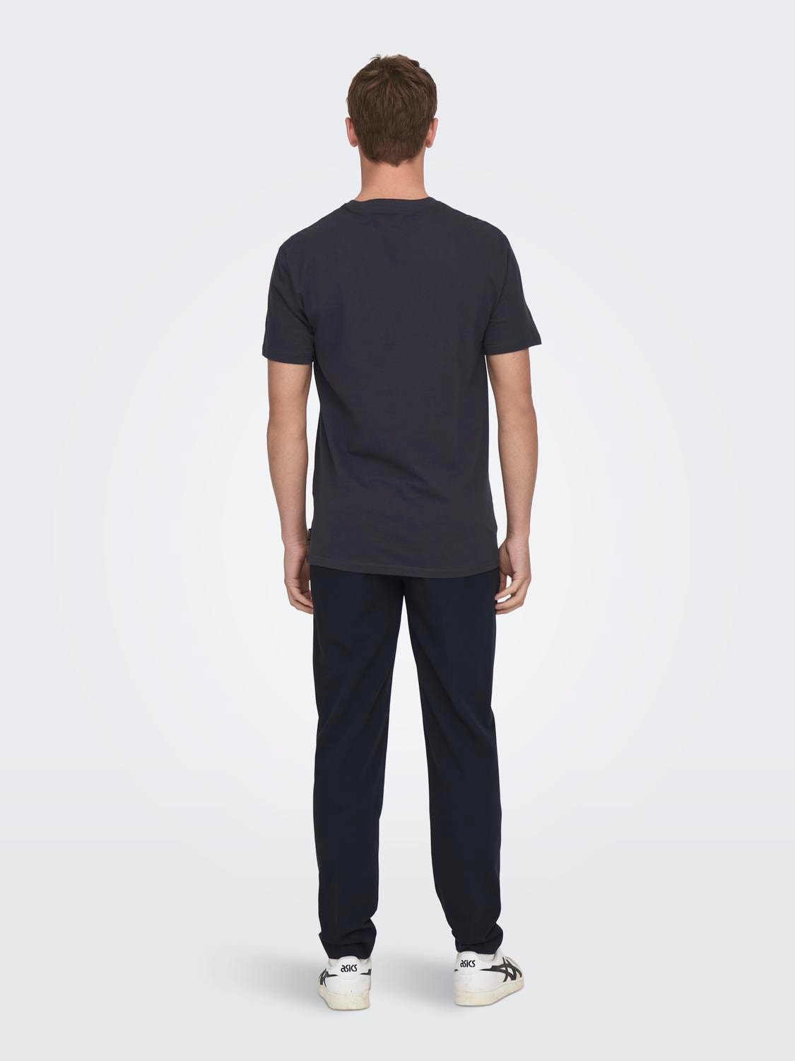 ONLY & SONS O-neck t-shirt with print -Dark Navy - 22026560