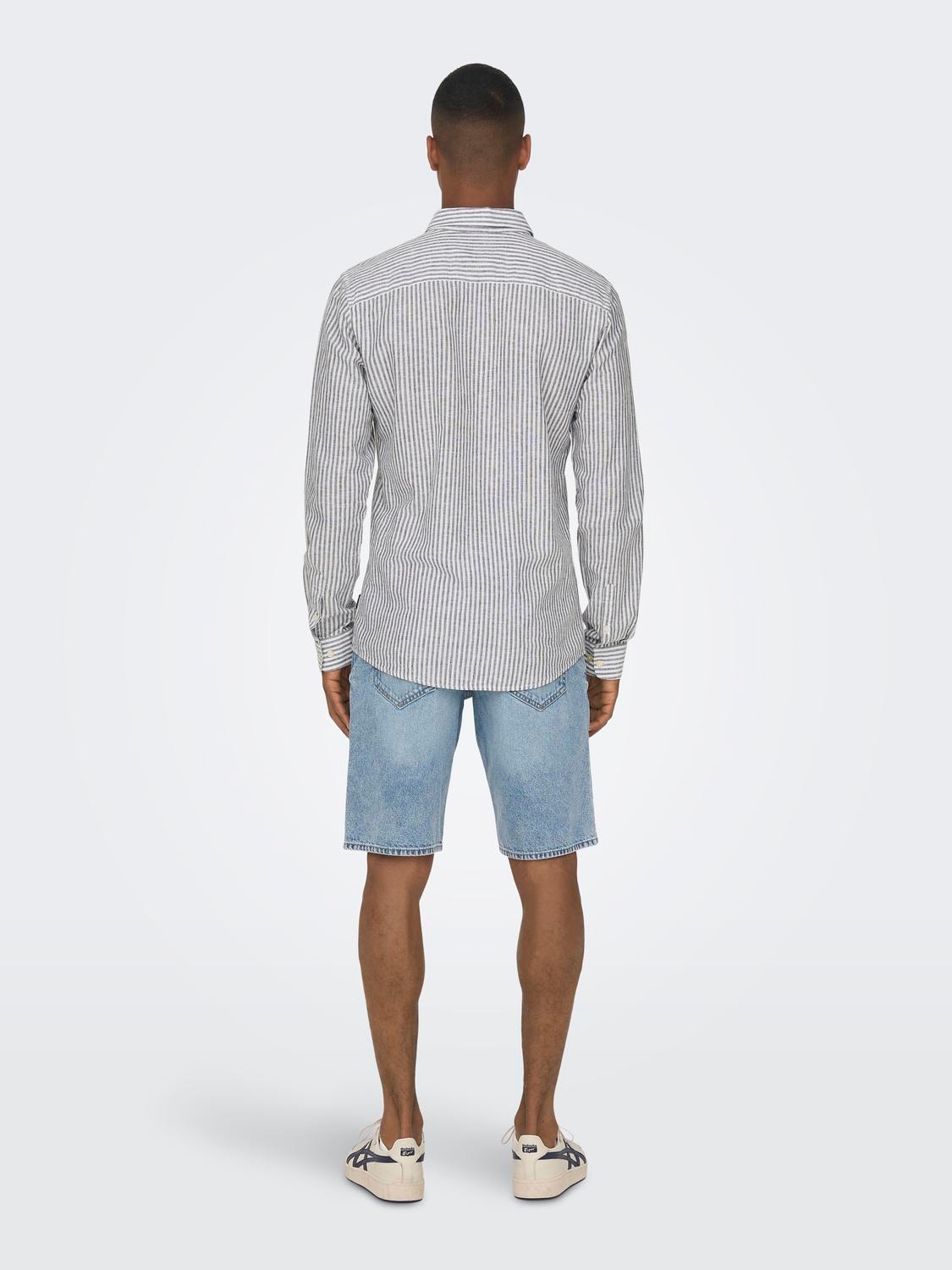 ONLY & SONS Slim Fit Skjortekrage Skjorte -Dark Navy - 22026601