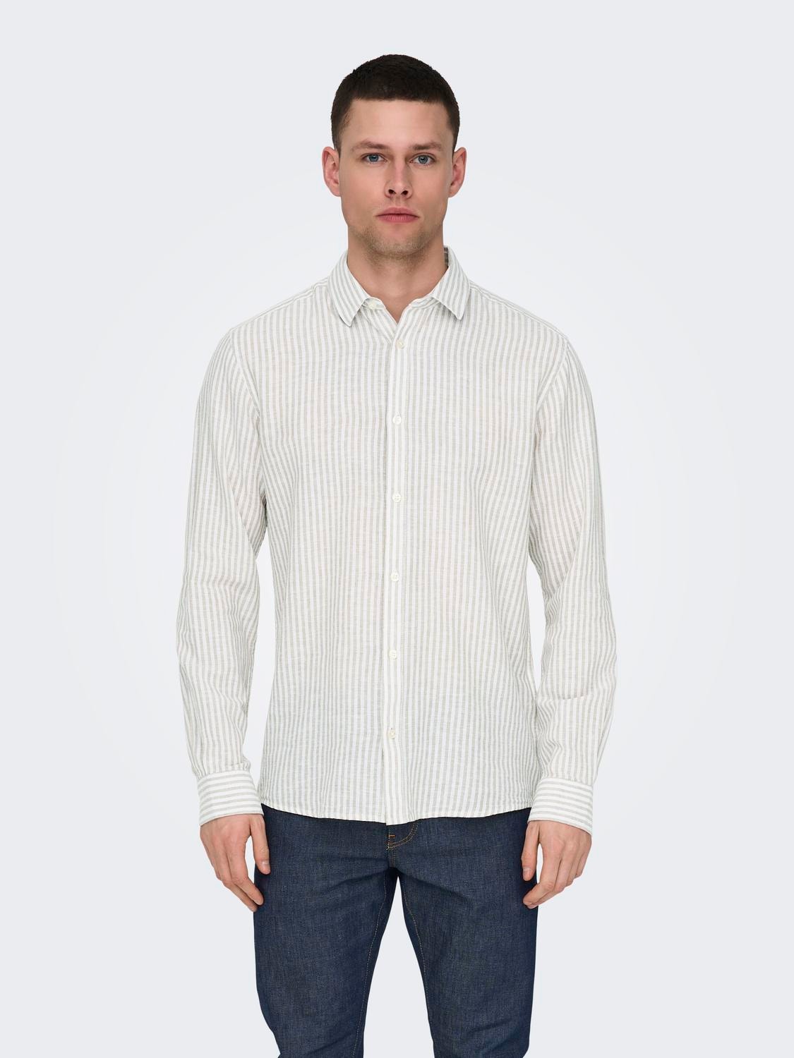 ONLY & SONS Slim Fit Shirt collar Shirt -Chinchilla - 22026601