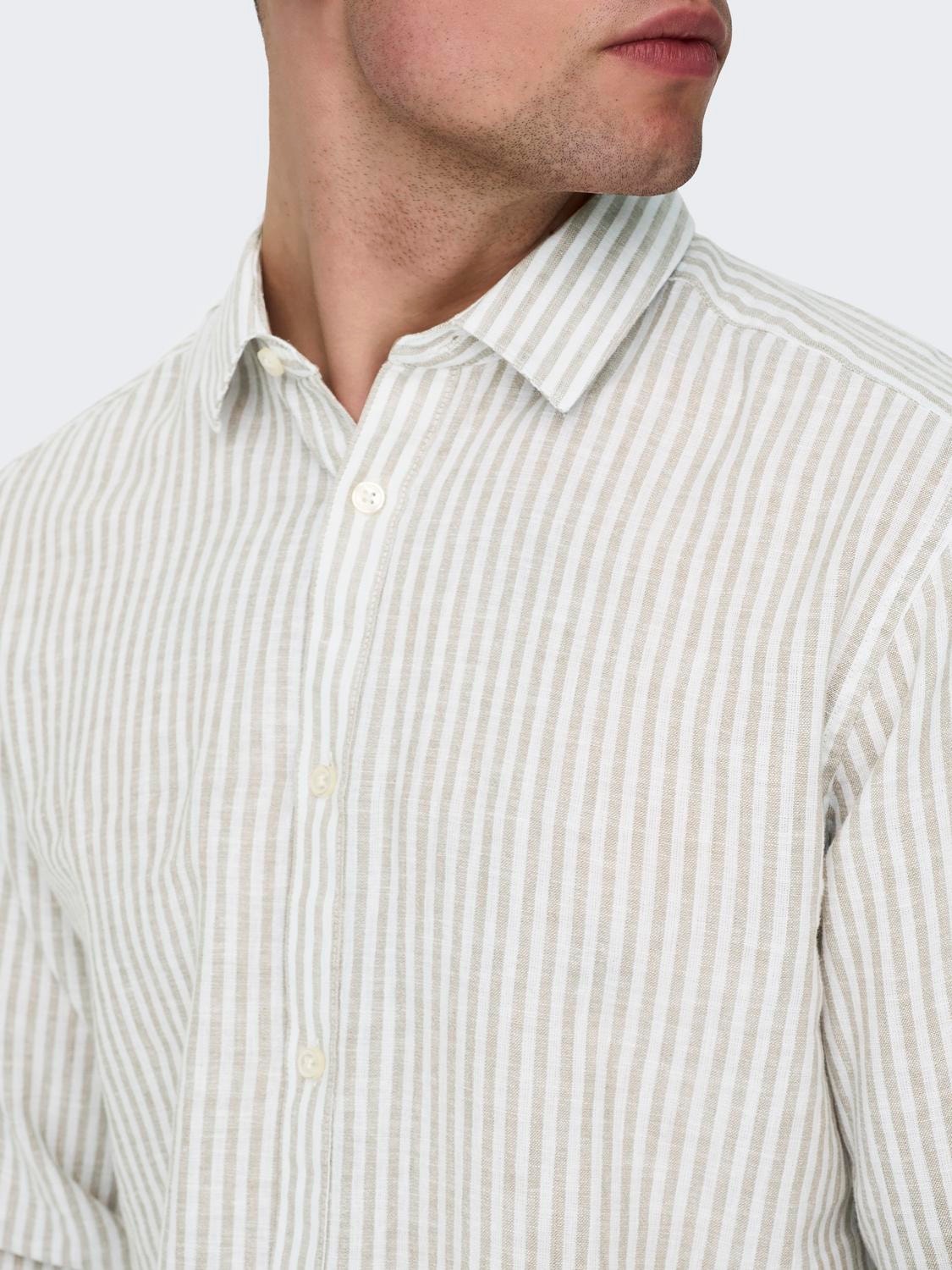 ONLY & SONS Slim fit Overhemd kraag Overhemd -Chinchilla - 22026601