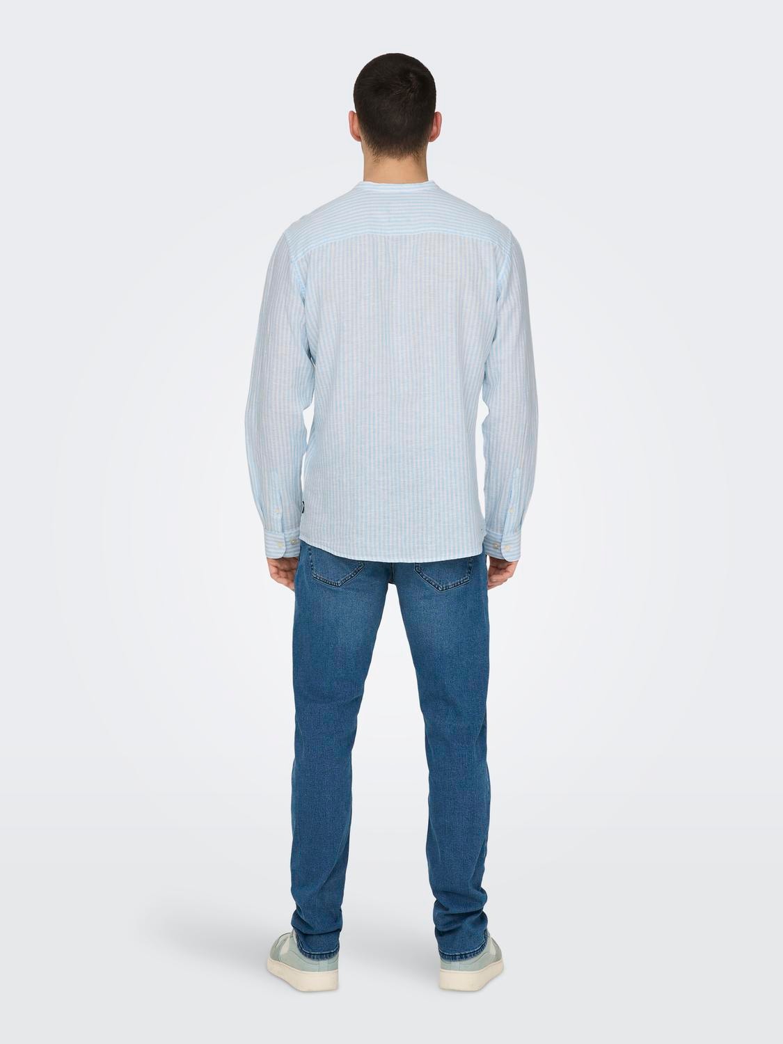 ONLY & SONS Slim fit kinakrave skjorte -Cashmere Blue - 22026602