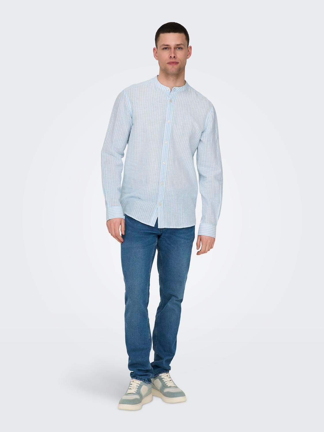 ONLY & SONS Slim Fit Shirt collar Shirt -Cashmere Blue - 22026602