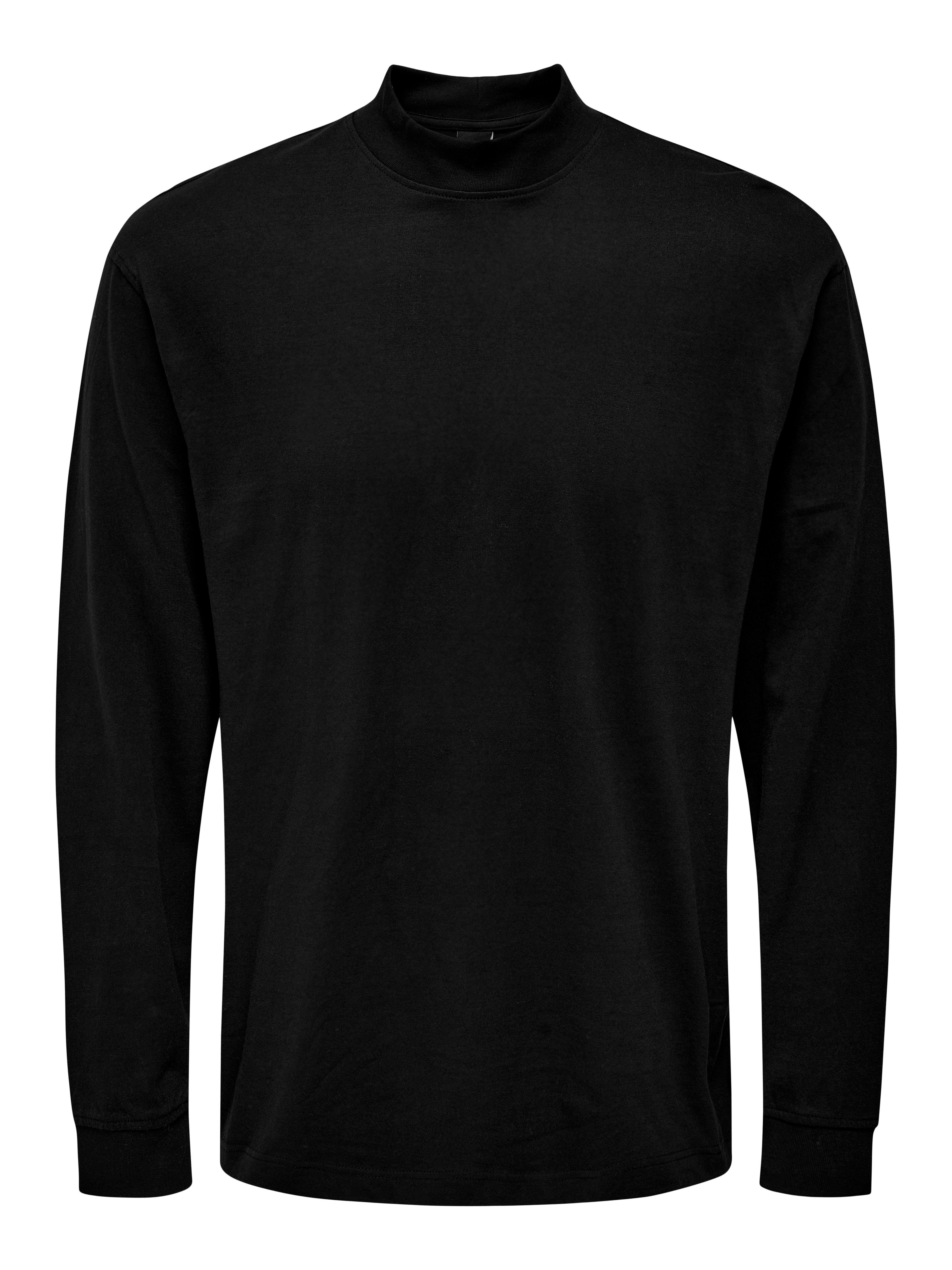 Black and white shop mock neck shirt