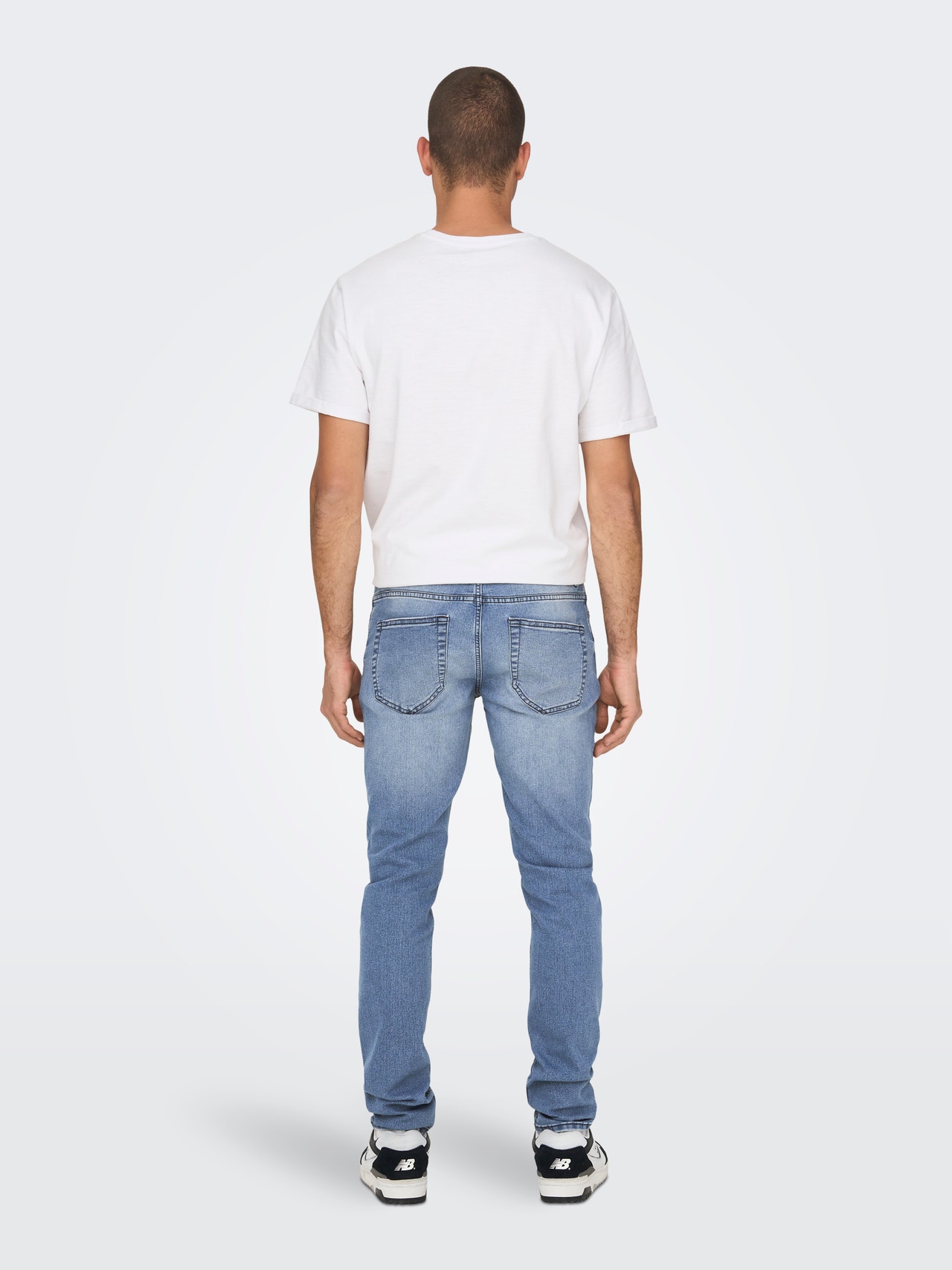 ONLY & SONS Slim Fit Mittlere Taille Jeans -Medium Blue Denim - 22026619