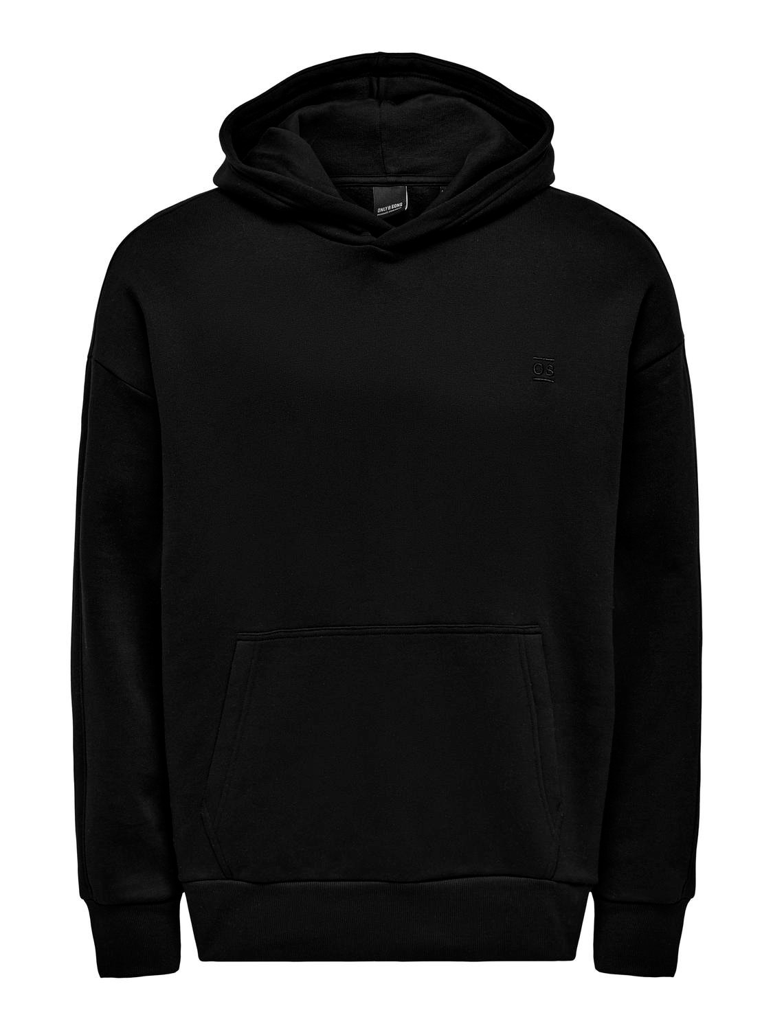 ONLY & SONS Sweat-shirt Relaxed Fit Sweat à capuche -Black - 22026661