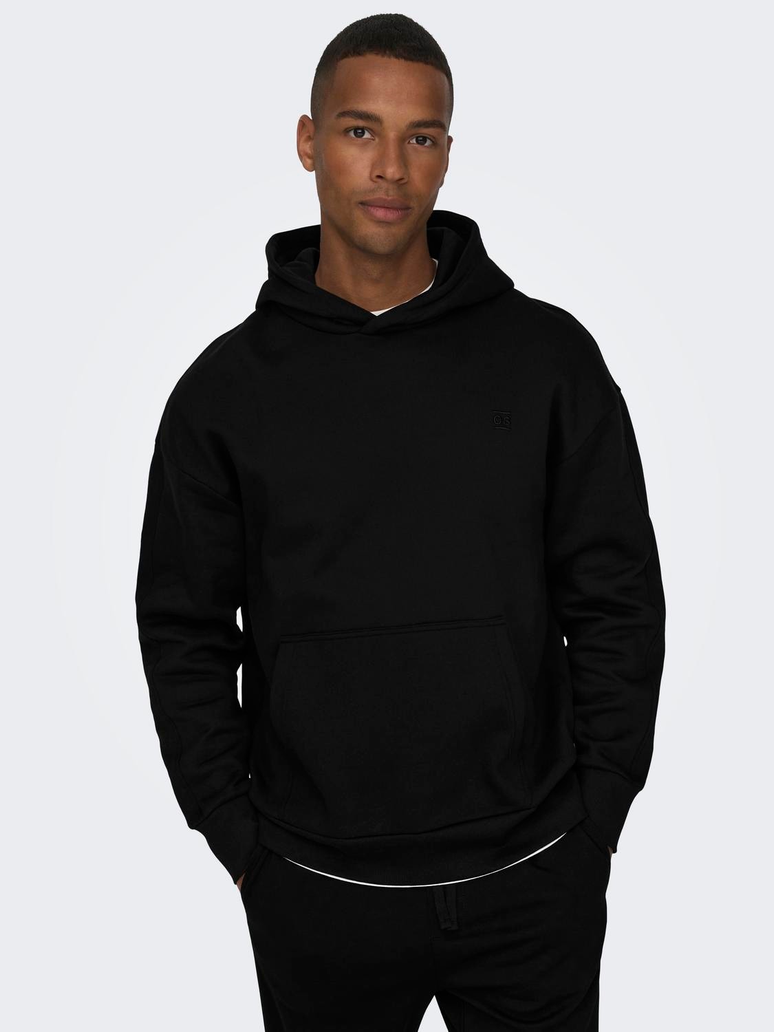 ONLY & SONS Relaxed fit hoodie -Black - 22026661