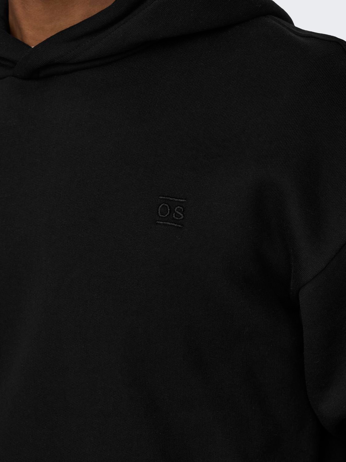 ONLY & SONS Locker geschnitten Kapuze Sweatshirt -Black - 22026661