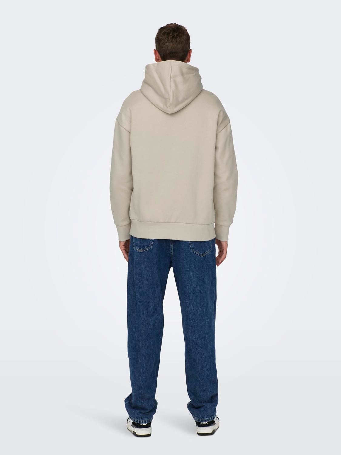 ONLY & SONS Sudadera Corte relaxed Capucha -Silver Lining - 22026661