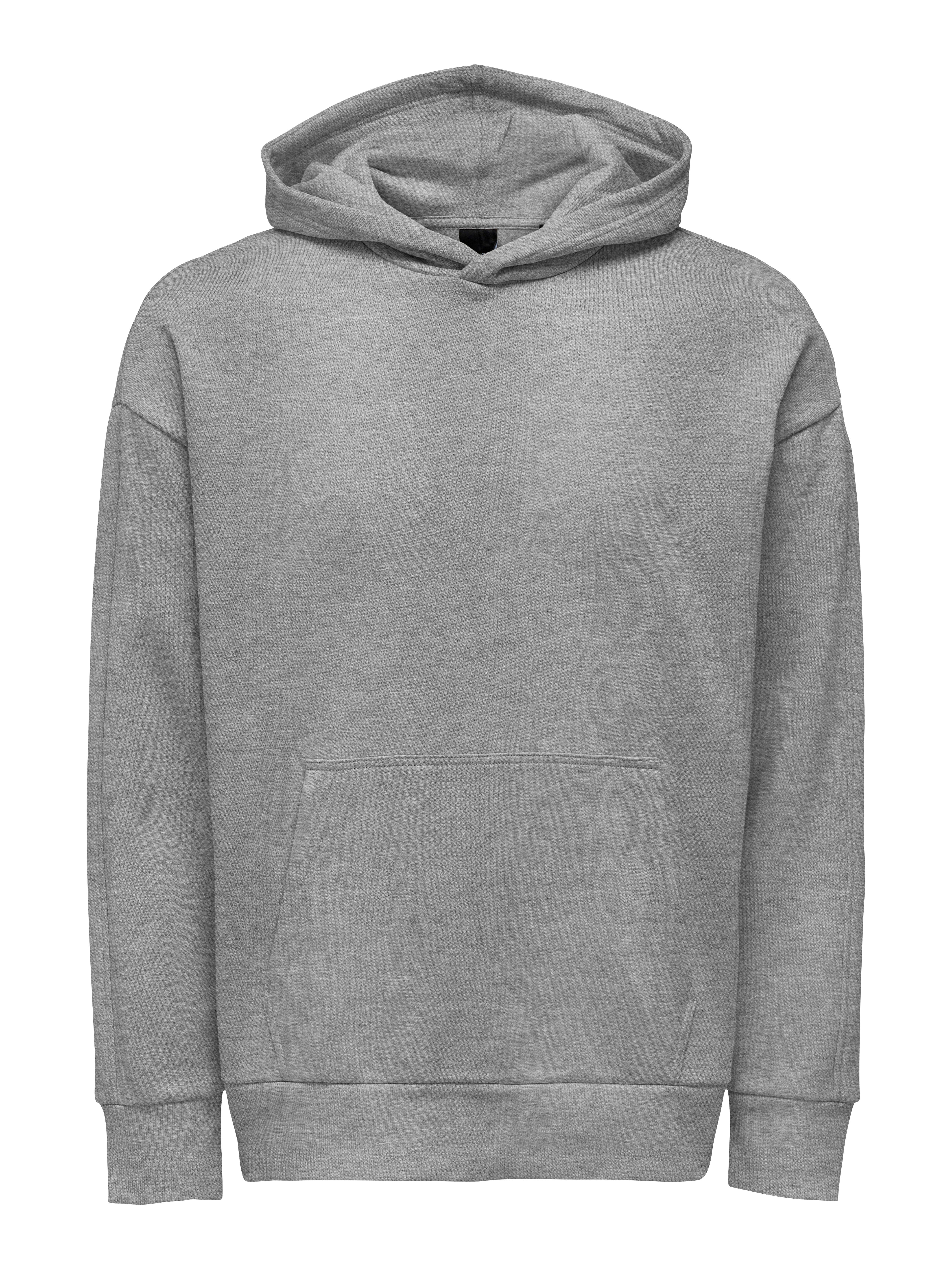 Relaxed Fit Hoodie Sweatshirt Light Grey ONLY SONS