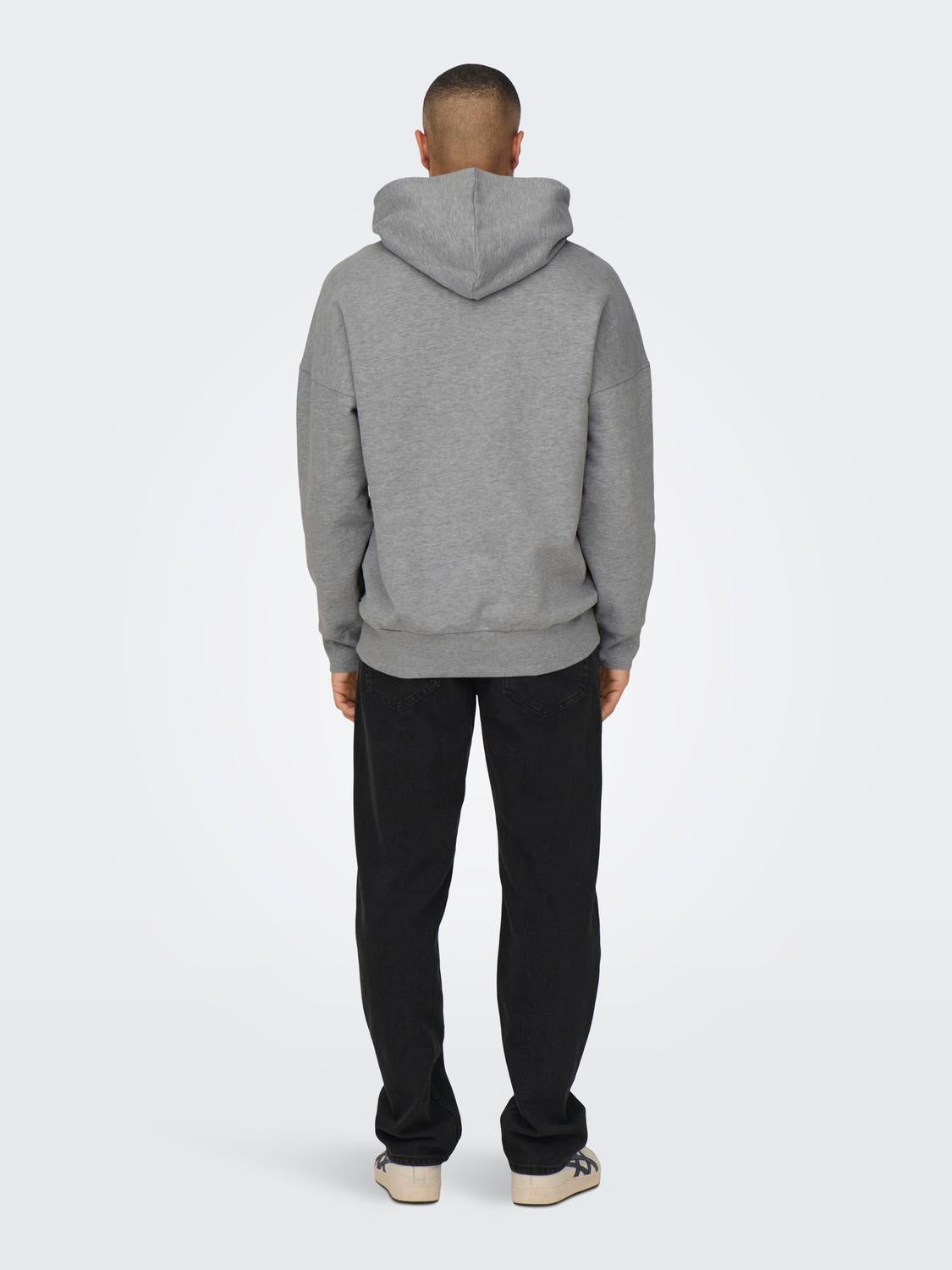 Relaxed Fit Hoodie Sweatshirt | Light Grey | ONLY & SONS®