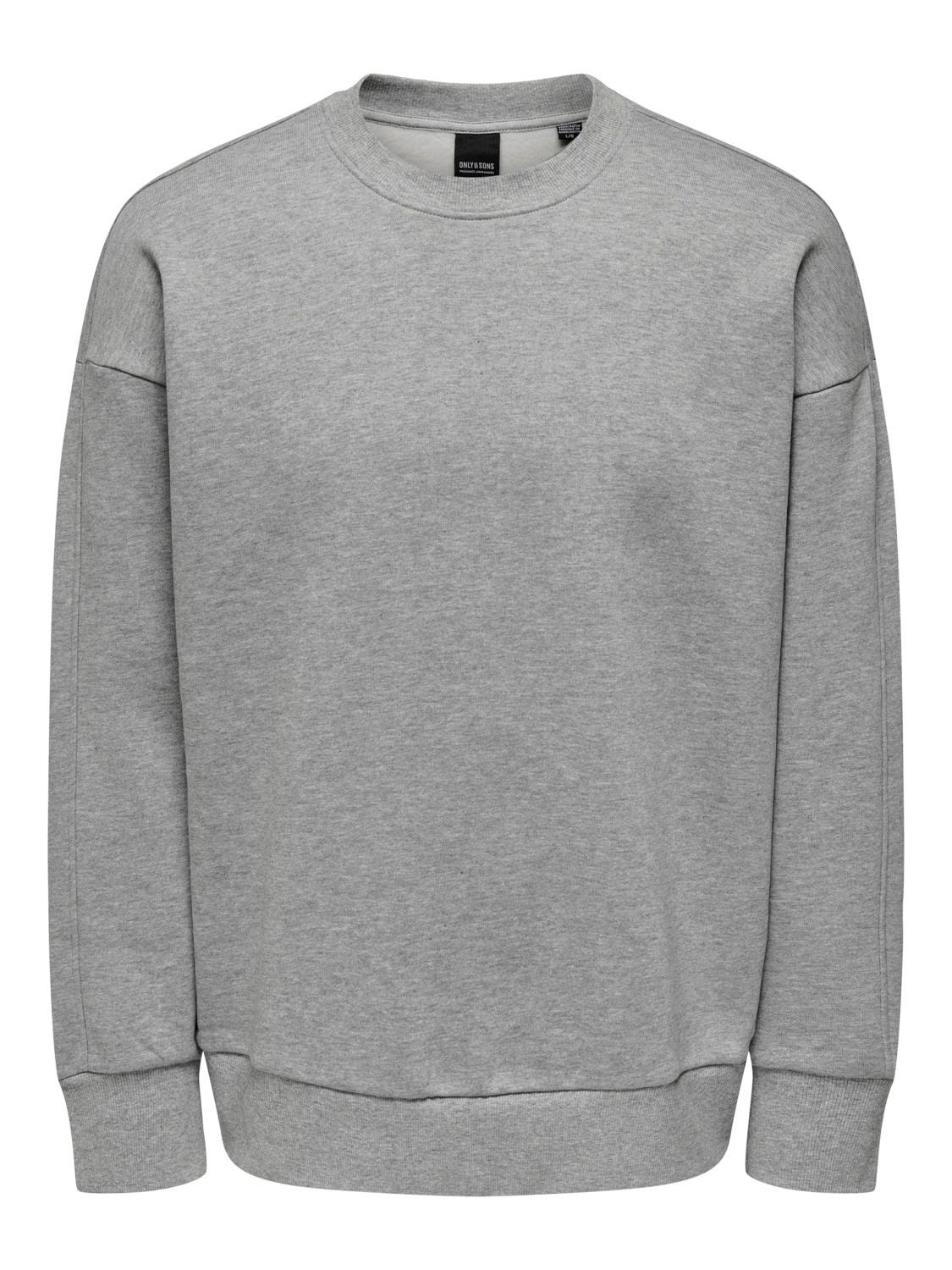 ONLY & SONS Locker geschnitten Kapuze Sweatshirt -Light Grey Melange - 22026662