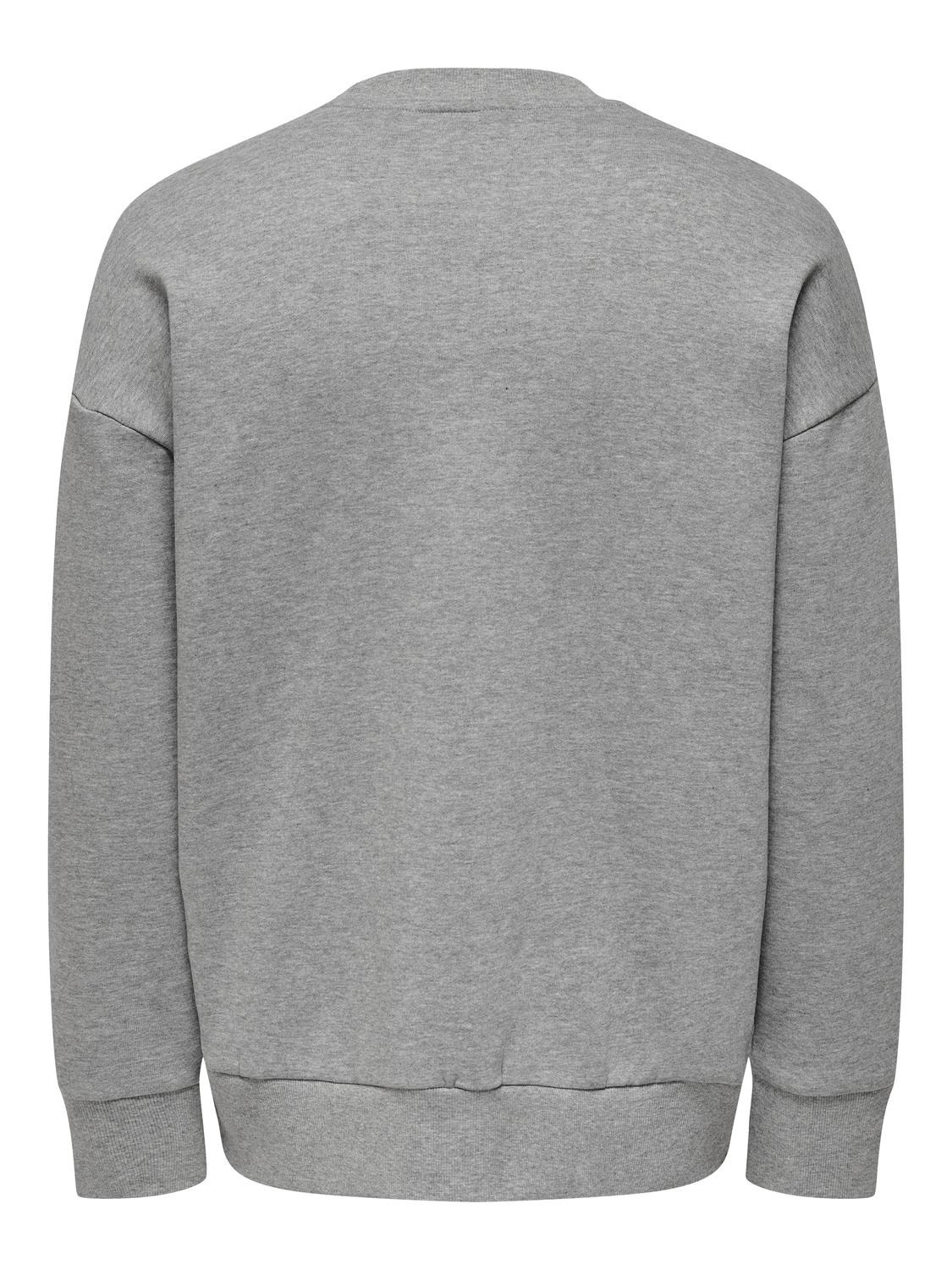 ONLY & SONS Avslappnad Hoodie Sweatshirt -Light Grey Melange - 22026662