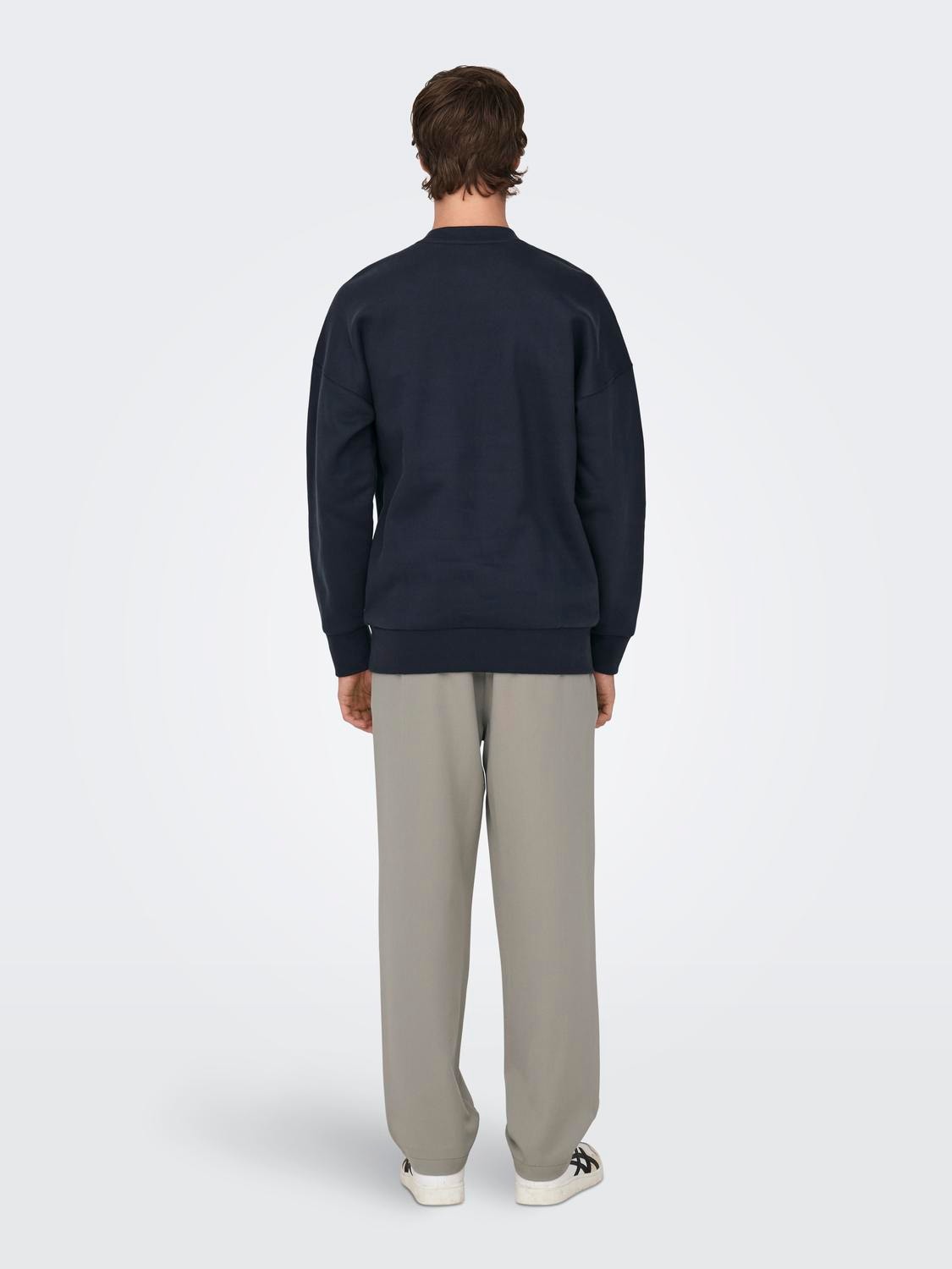 ONLY & SONS Solid color o-neck sweatshirt -Dark Navy - 22026662