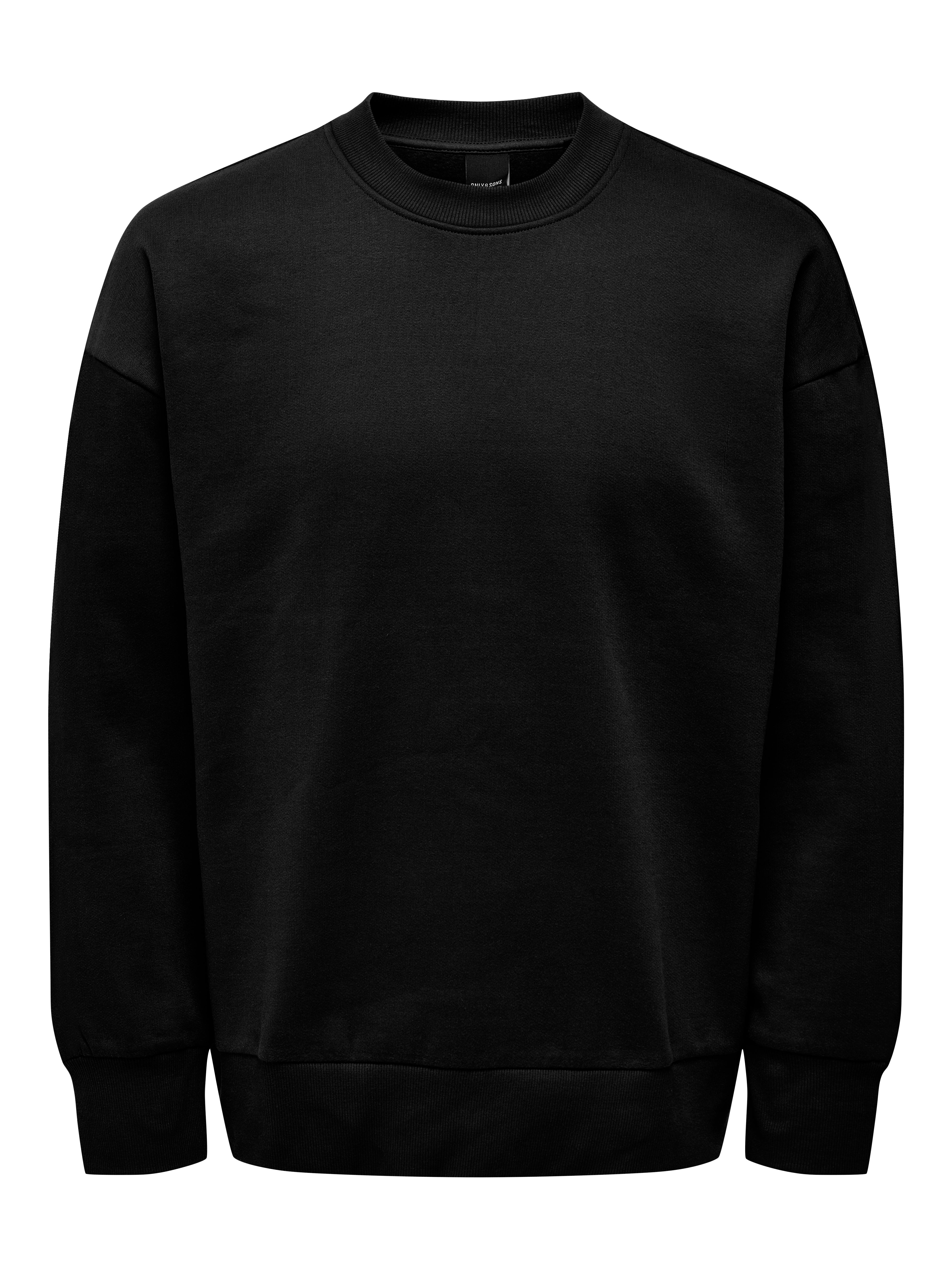 Plain black outlet crew neck